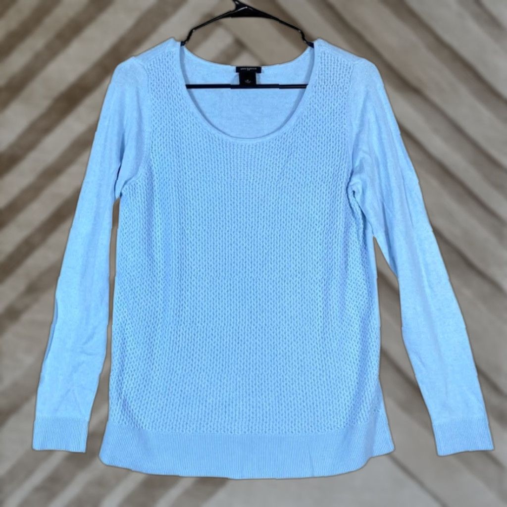 Ann Taylor Ann Taylor Sweater Womens Periwinkle Cable Knit Scoop Neck Stretch Medium Size M / US 6-8 / IT 42-44 - 1 Thumbnail