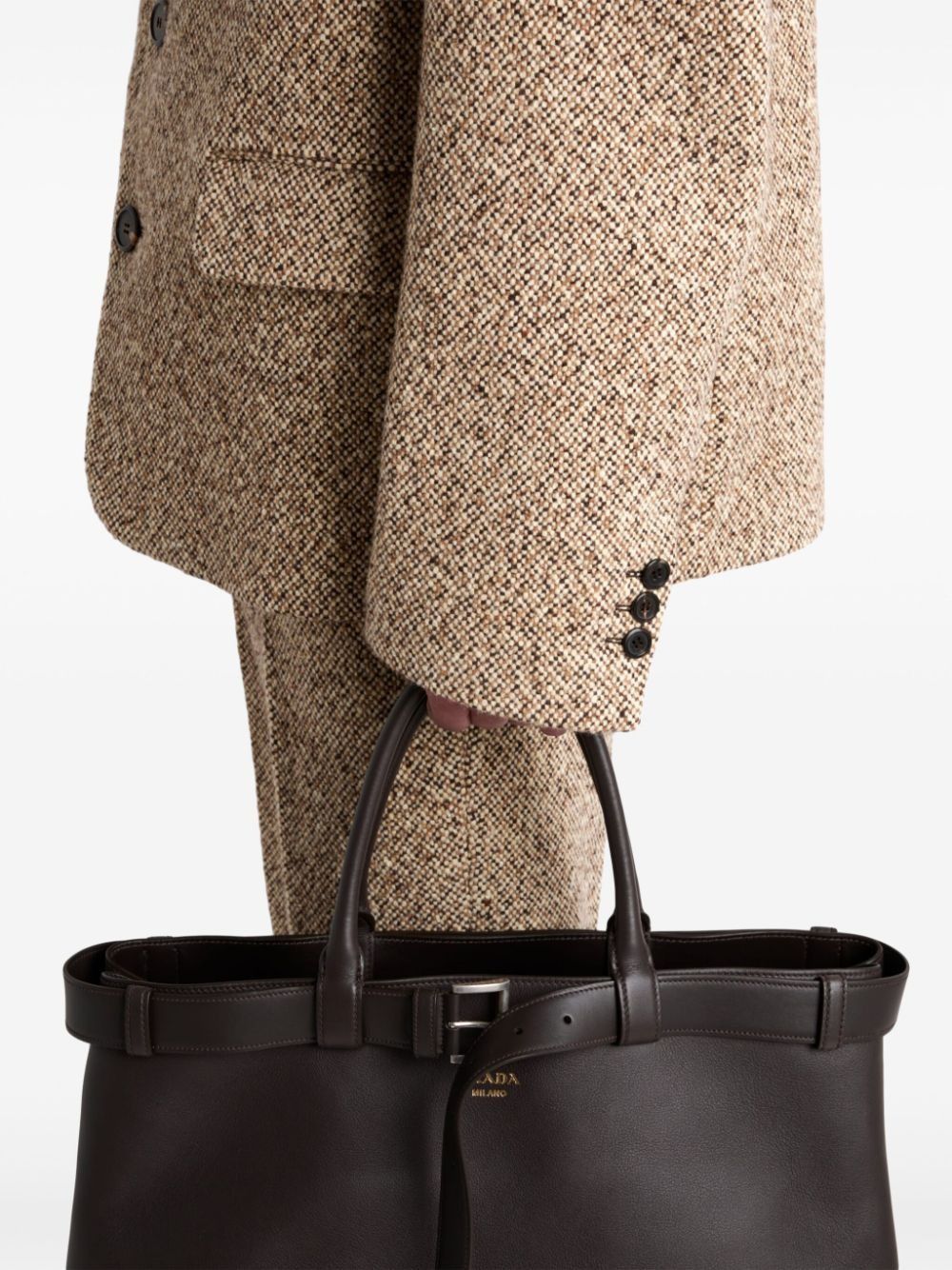 Prada o1bcso1str1025 Single-Breasted Wool Jacket in Beige Size US M / EU 48-50 / 2 - 5 Thumbnail