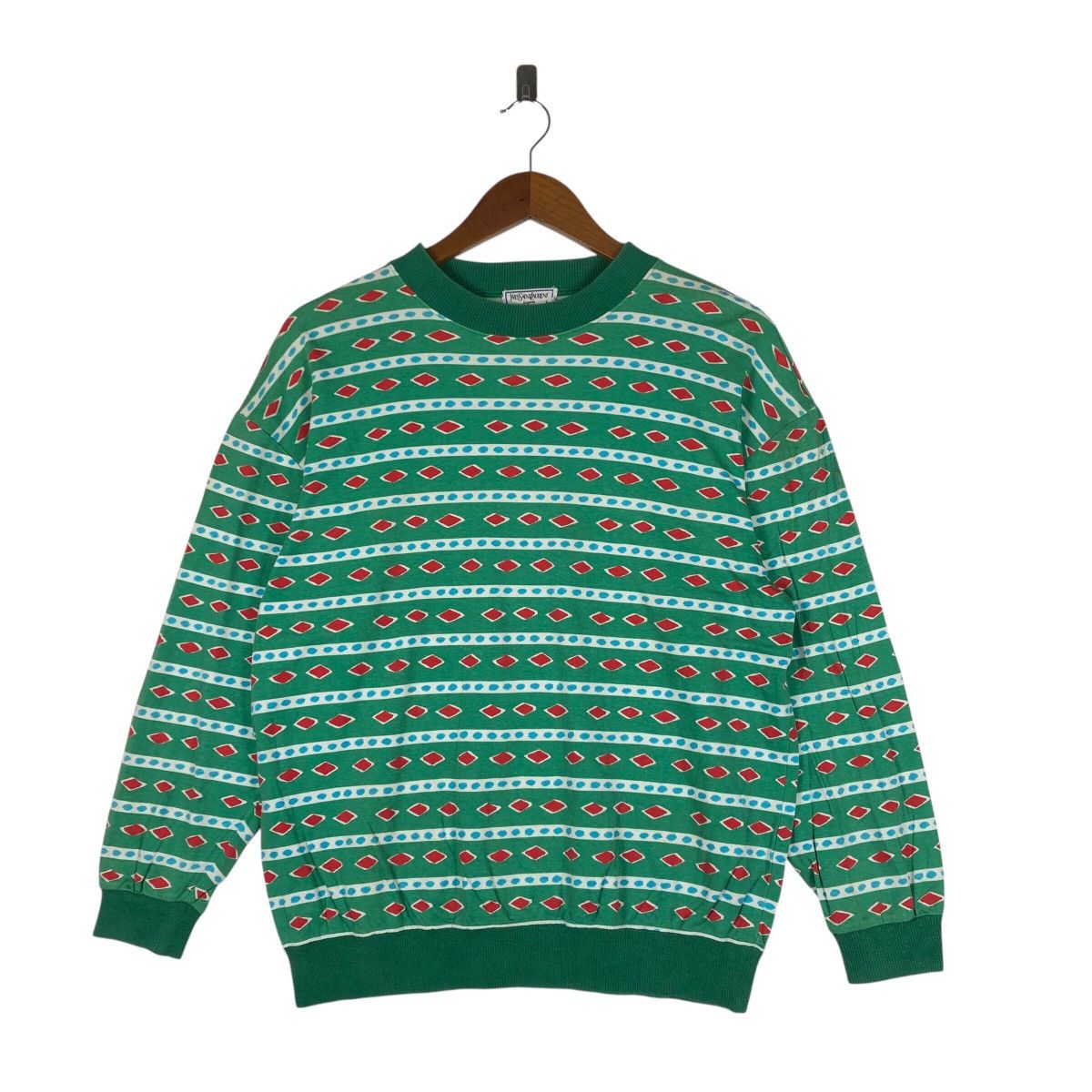 Yves Saint Laurent YSL Yves Saint Laurent Stripe Design Sweatshirt Size US M / EU 48-50 / 2 - 1 Thumbnail