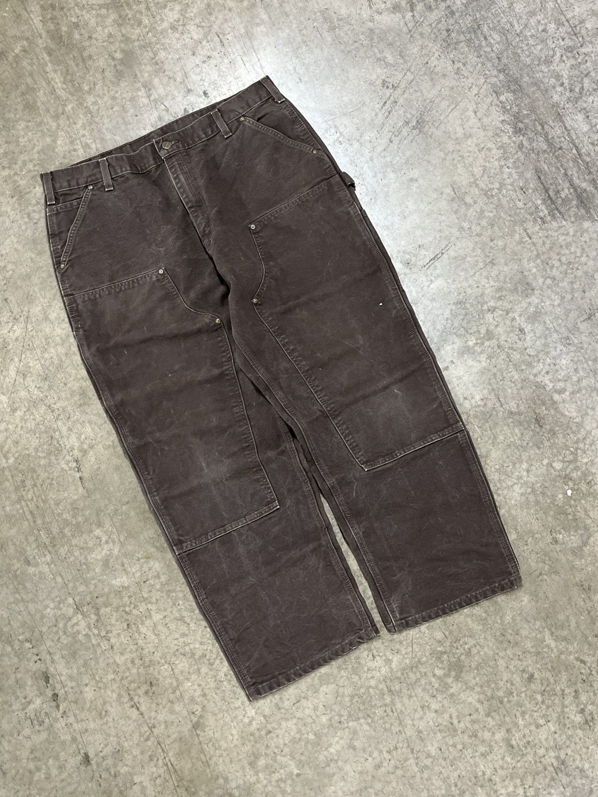 Carhartt Carhartt double knees mocha brown streetwear hype rare baggy Size US 36 / EU 52 - 1 Thumbnail