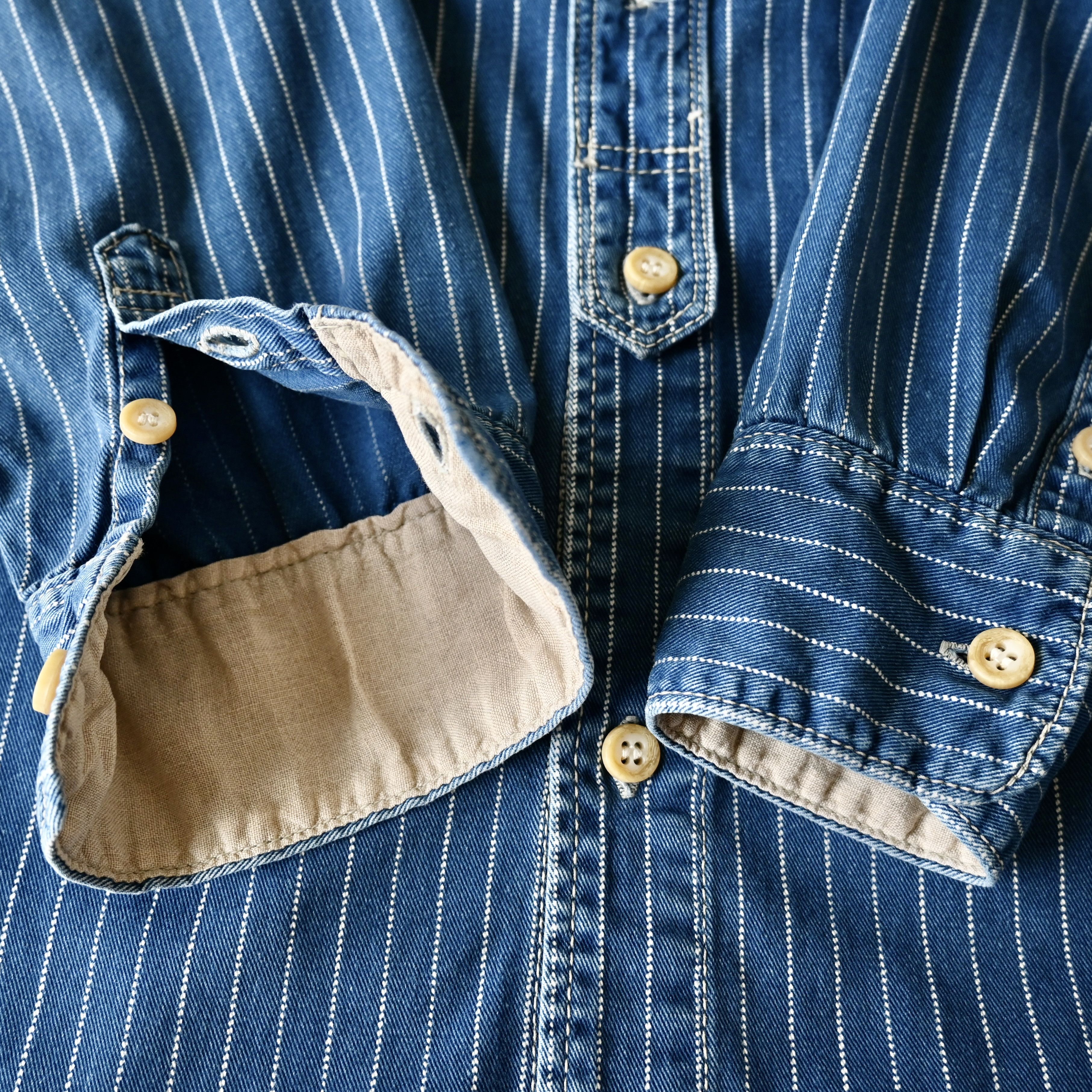 Eternal 2000s ETERNAL Wabash pin dot stripe indigo work shirt Size US S / EU 44-46 / 1 - 19 Thumbnail