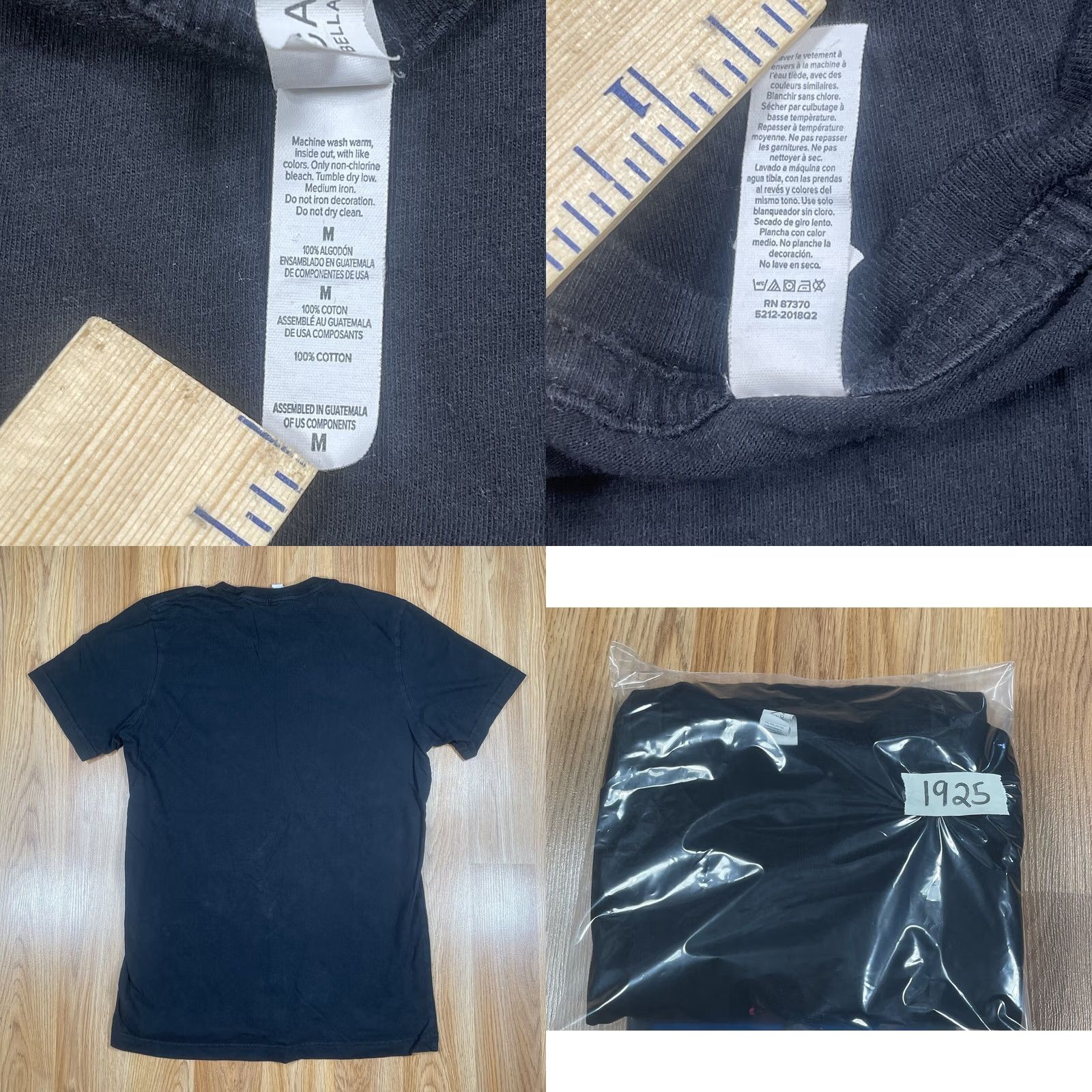 Vintage Bella + Canvas Canvas T-Shirt Mens M CrewNeck Short Sleeve Black Cotton Knit Logo Classic Mens M Black Shirt Size US M / EU 48-50 / 2 - 8 Thumbnail