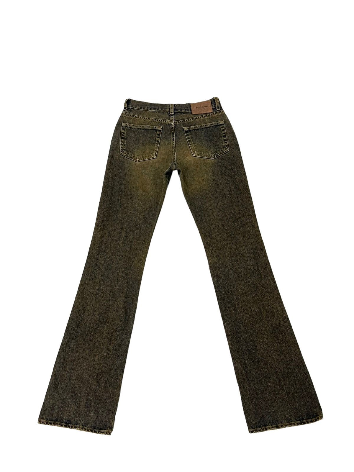 Calvin Klein Flare Jeans Vtg Calvin Klein Distress Mud Wash Waxed 7🟦3 Size US 28 / EU 44 - 12 Thumbnail