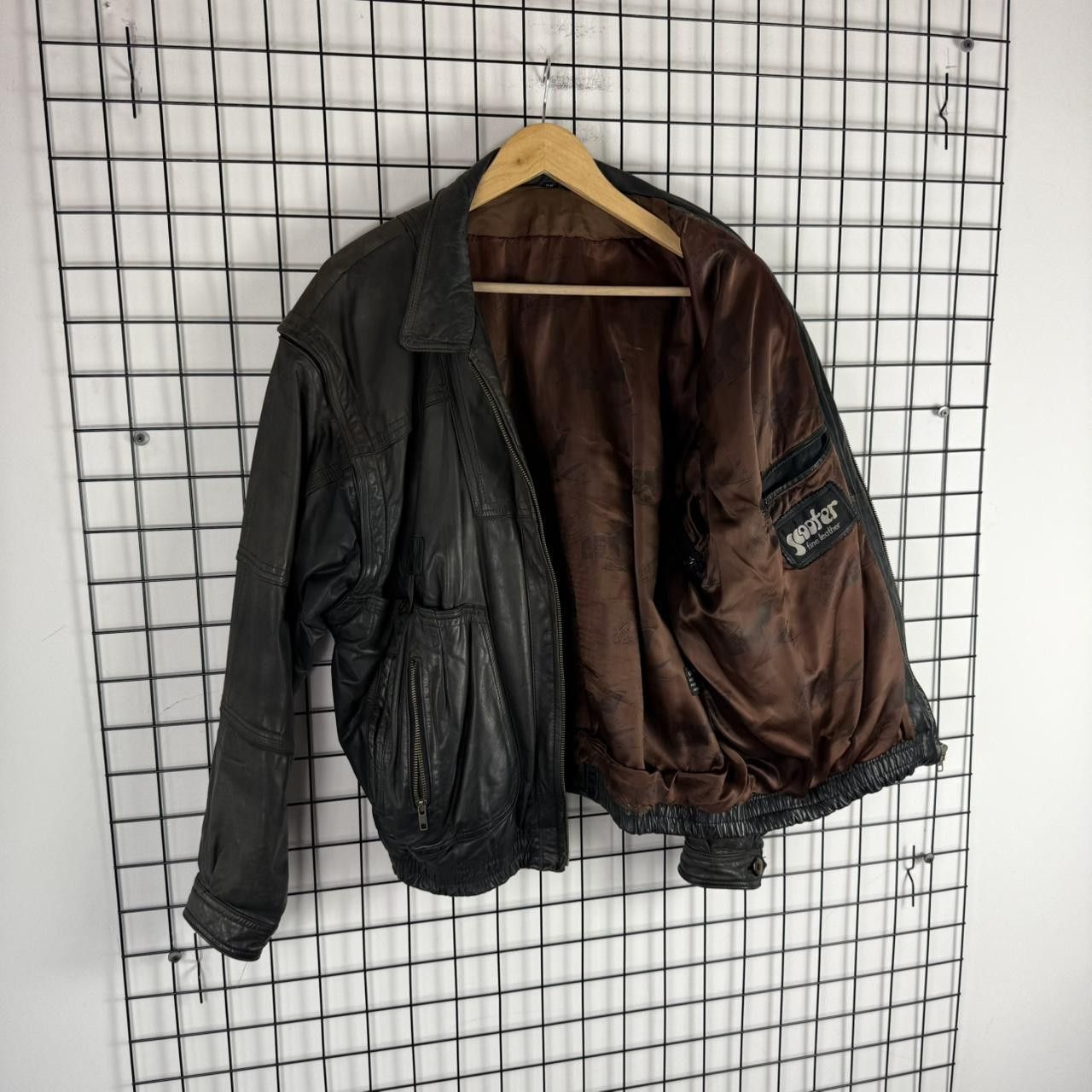 Vintage Vintage 90s Real Leather Boxy Black Jacket Size US L / EU 52-54 / 3 - 2 Thumbnail