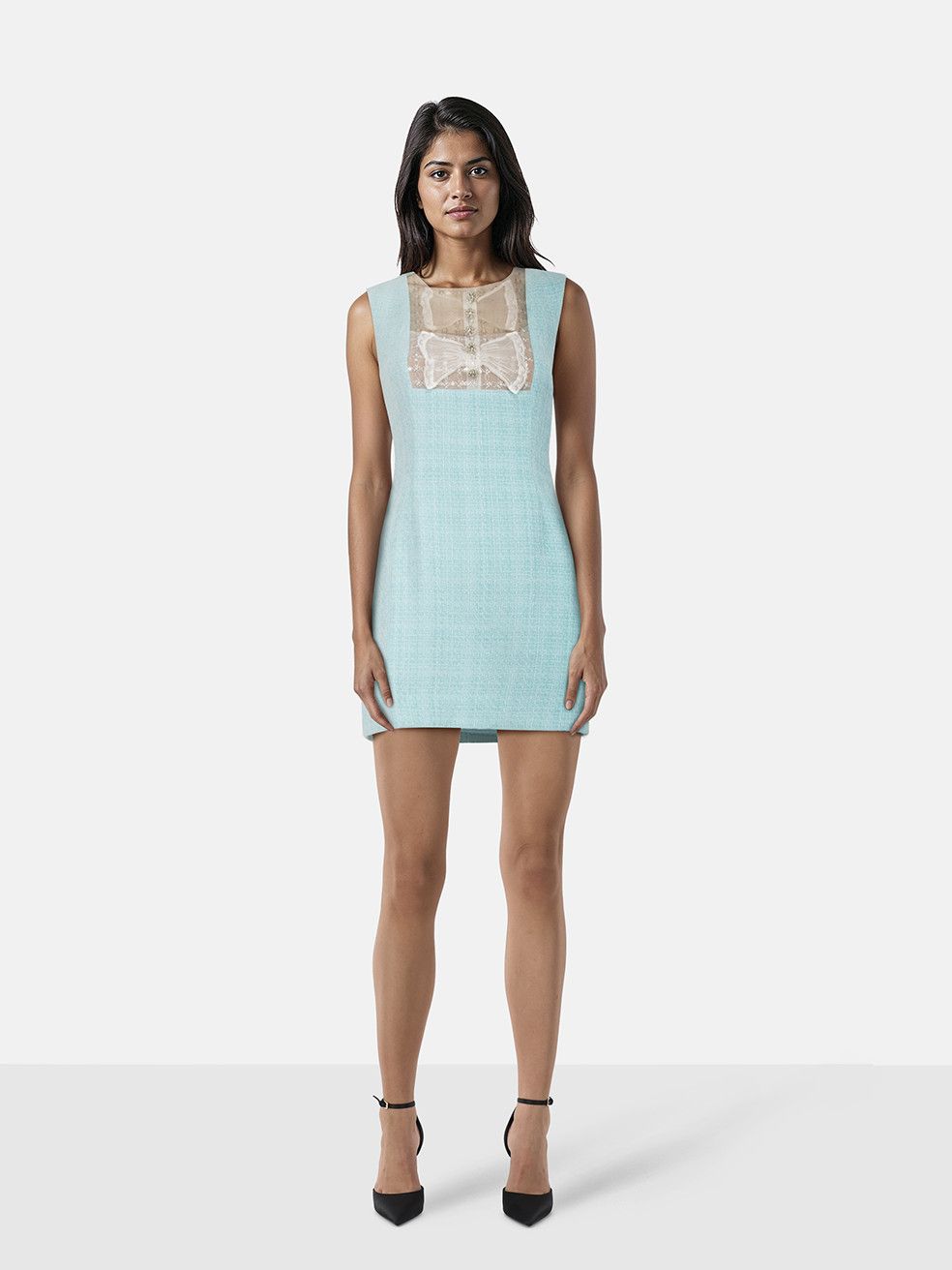 Self-Portrait Blue Boucle Mini Dress Size S / US 4 / IT 40 - 1 Thumbnail