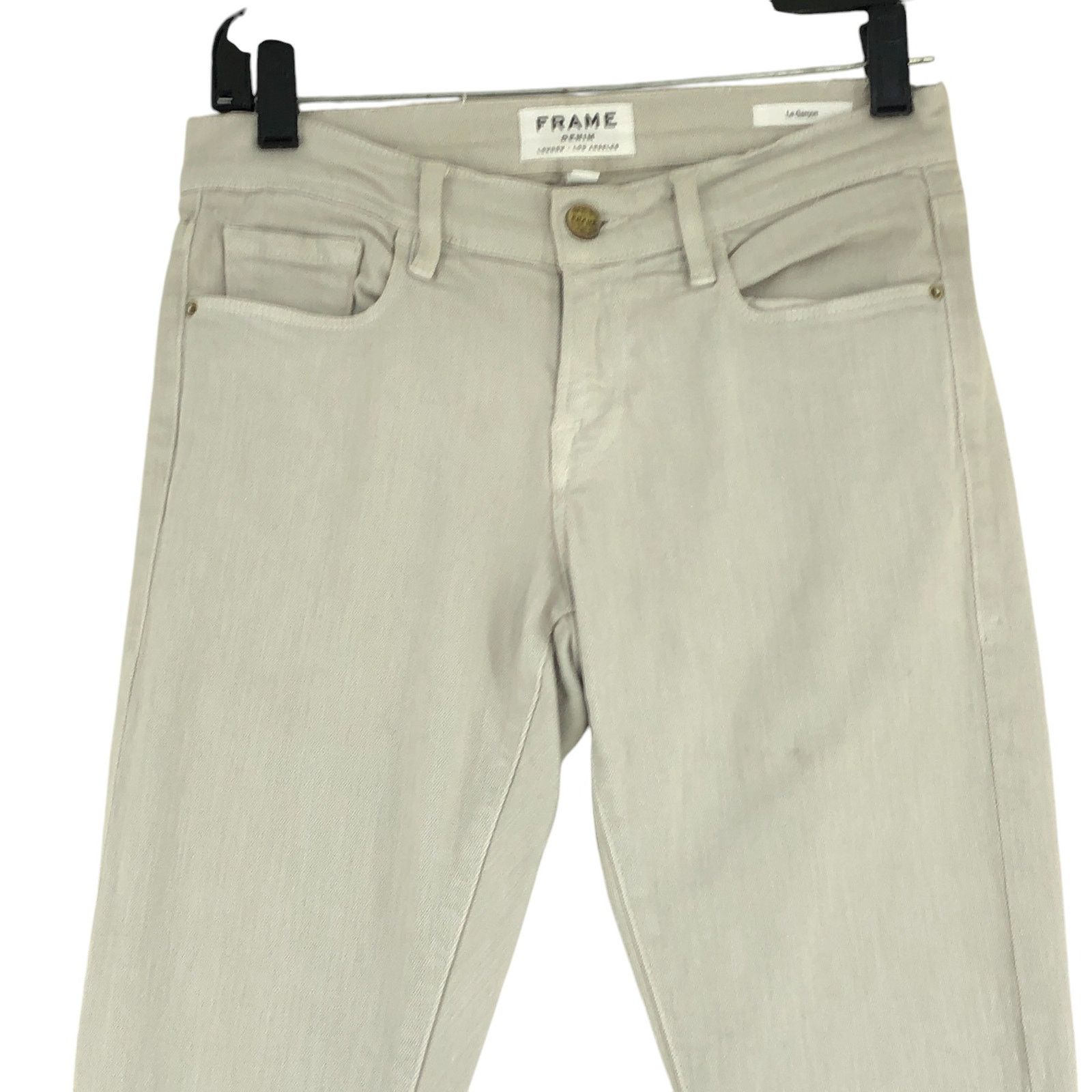 Frame Frame Size 25 Jeans Le Garcon Stretch Cropped Stone Cotton Size 28" / US 6 / IT 42 - 2 Thumbnail