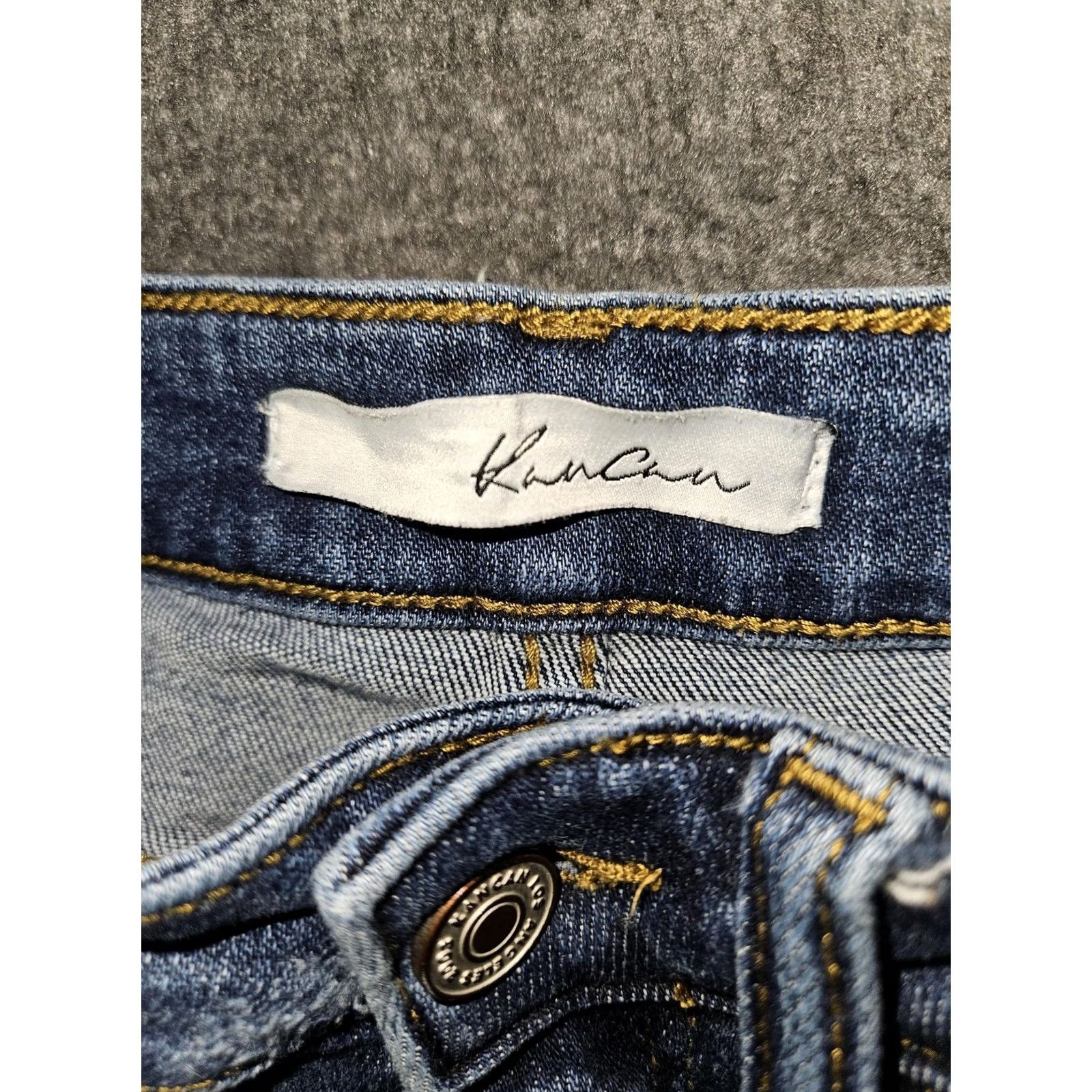 Vintage KanCan Jeans Womens Medium Wash Mid Rise Skinny Distressed Frayed Pockets 5-Pocket Denim Cotton Spandex Jeans Size 26" / US 2 / IT 38 - 2 Thumbnail