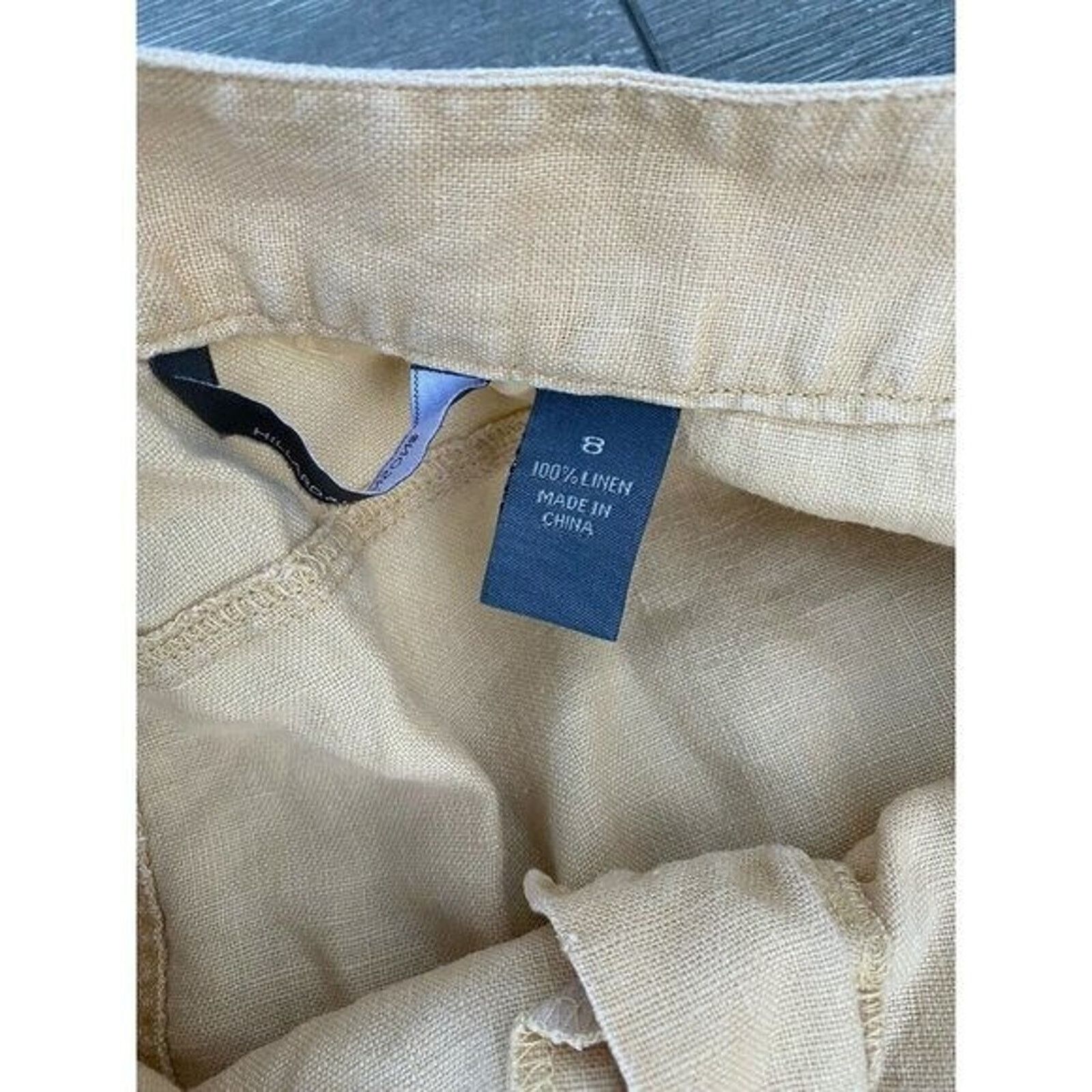 Dillard's HILLARD & HANSON Light Yelo 100% Linen Pencil Size 8 A000285 Size 30" / US 8 / IT 44 - 4 Thumbnail