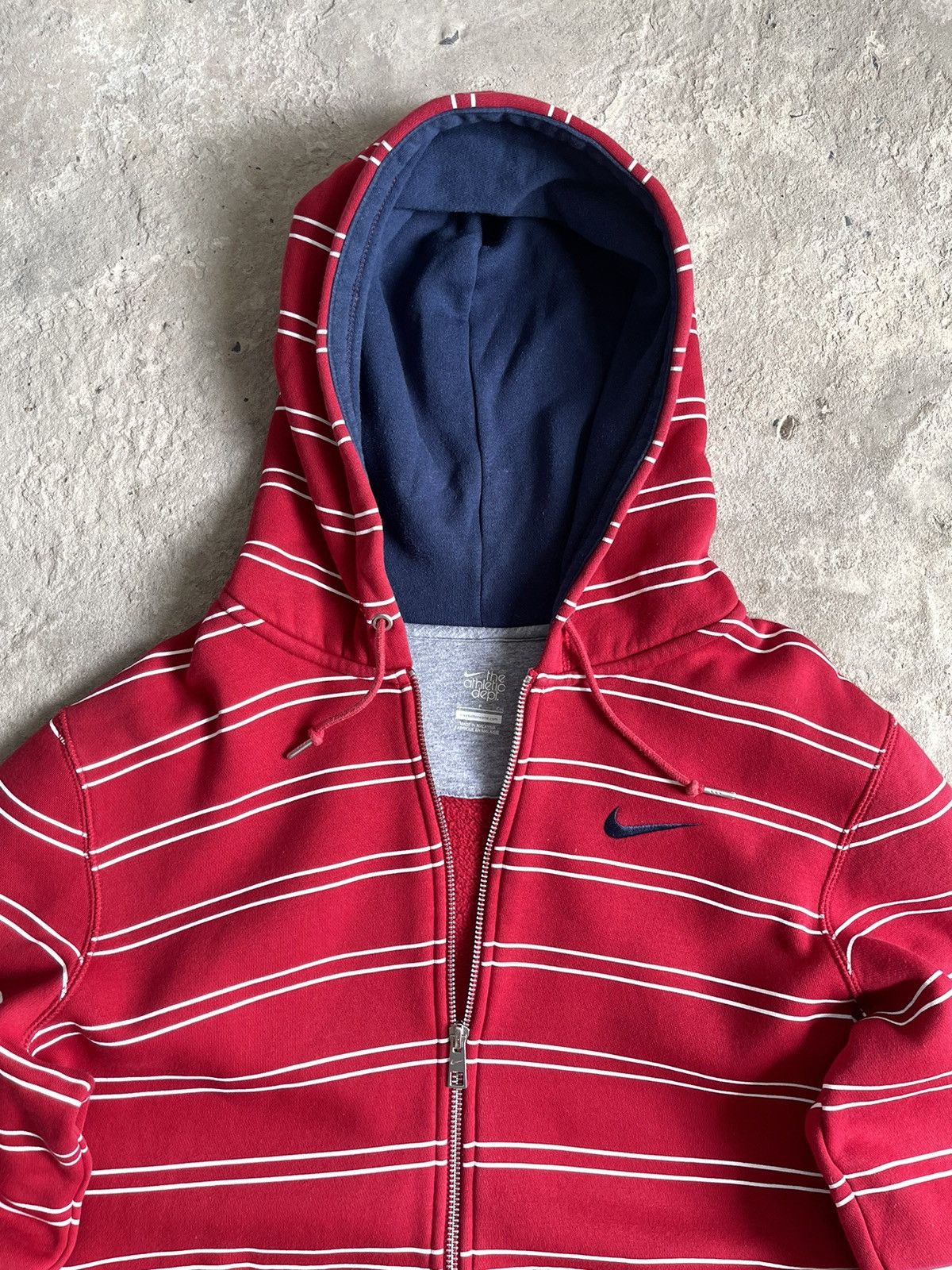 Nike NIKE VINTAGE ATHLETIC DEPT STRIPED Y2K SWOOSH ZIP HOODIE Size US S / EU 44-46 / 1 - 5 Thumbnail