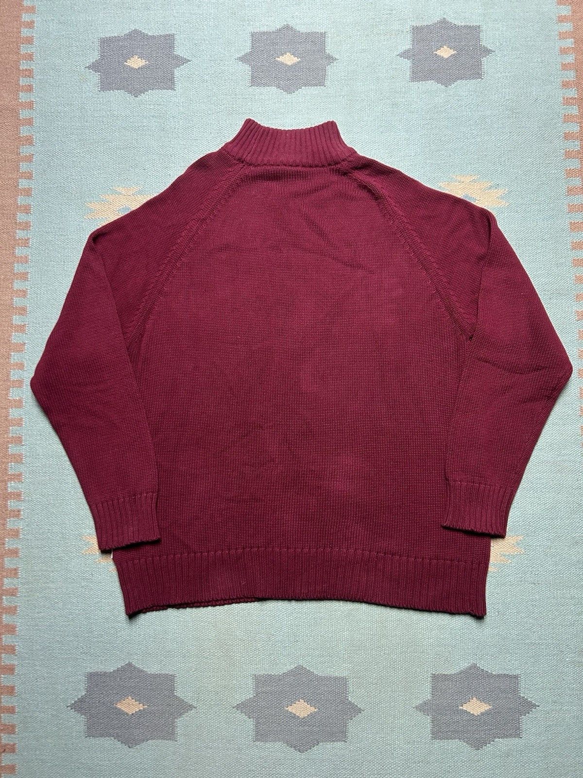 Vintage NEW Vtg cable knit sweater maroon burgundy cotton y2k NWT XL Size US XL / EU 56 / 4 - 5 Thumbnail