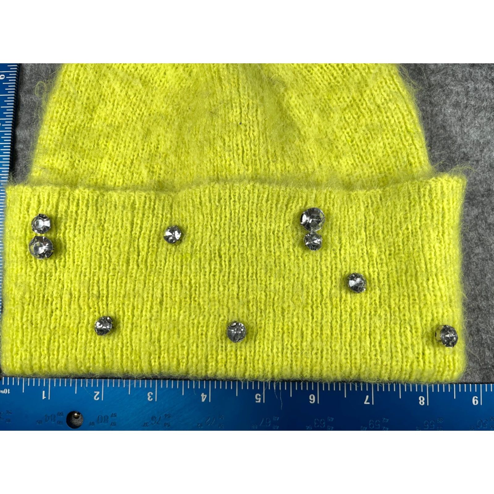 Vintage A New Day Beanie Toque Women's One Size Neon Green Knit Rhinestone Polyester NEW Size ONE SIZE - 2 Thumbnail