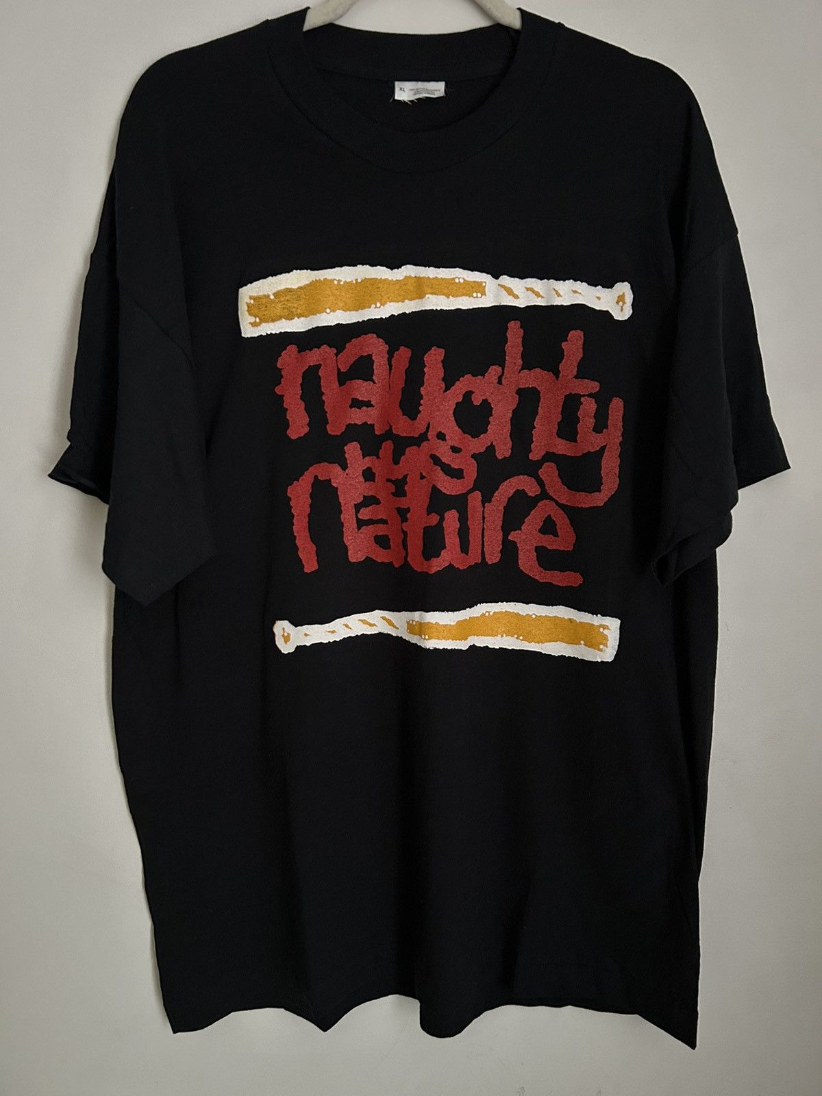 Image of Naughty By Nature Vintage OG T Shirt in Black, Men's (Size XL)