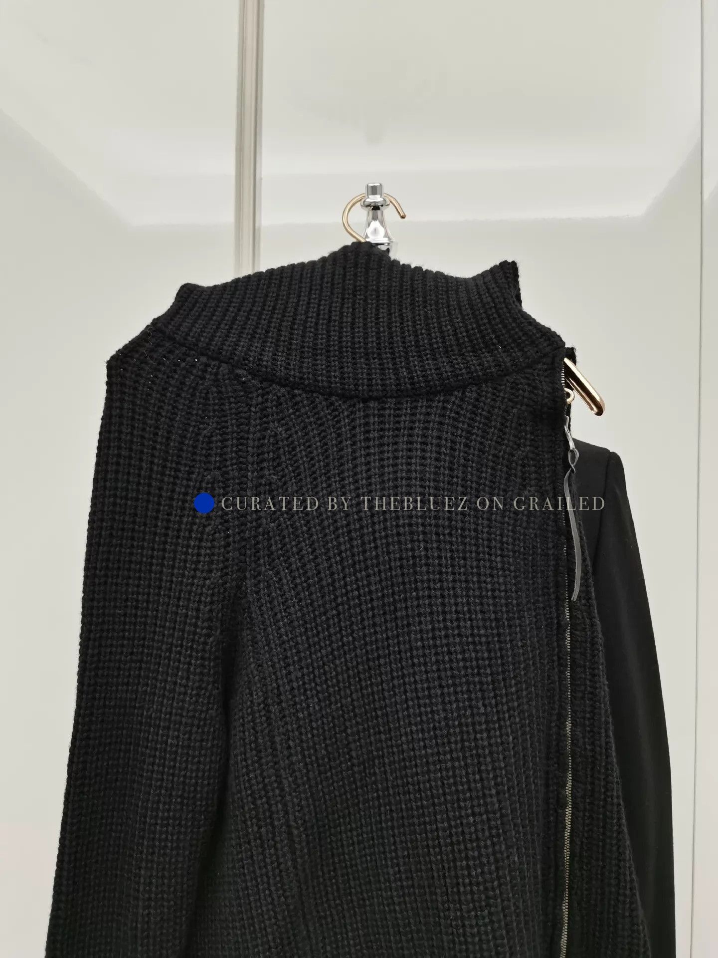 The Viridi-anne Unique Irregular Black Wool Sweater Size US L / EU 52-54 / 3 - 1 Thumbnail