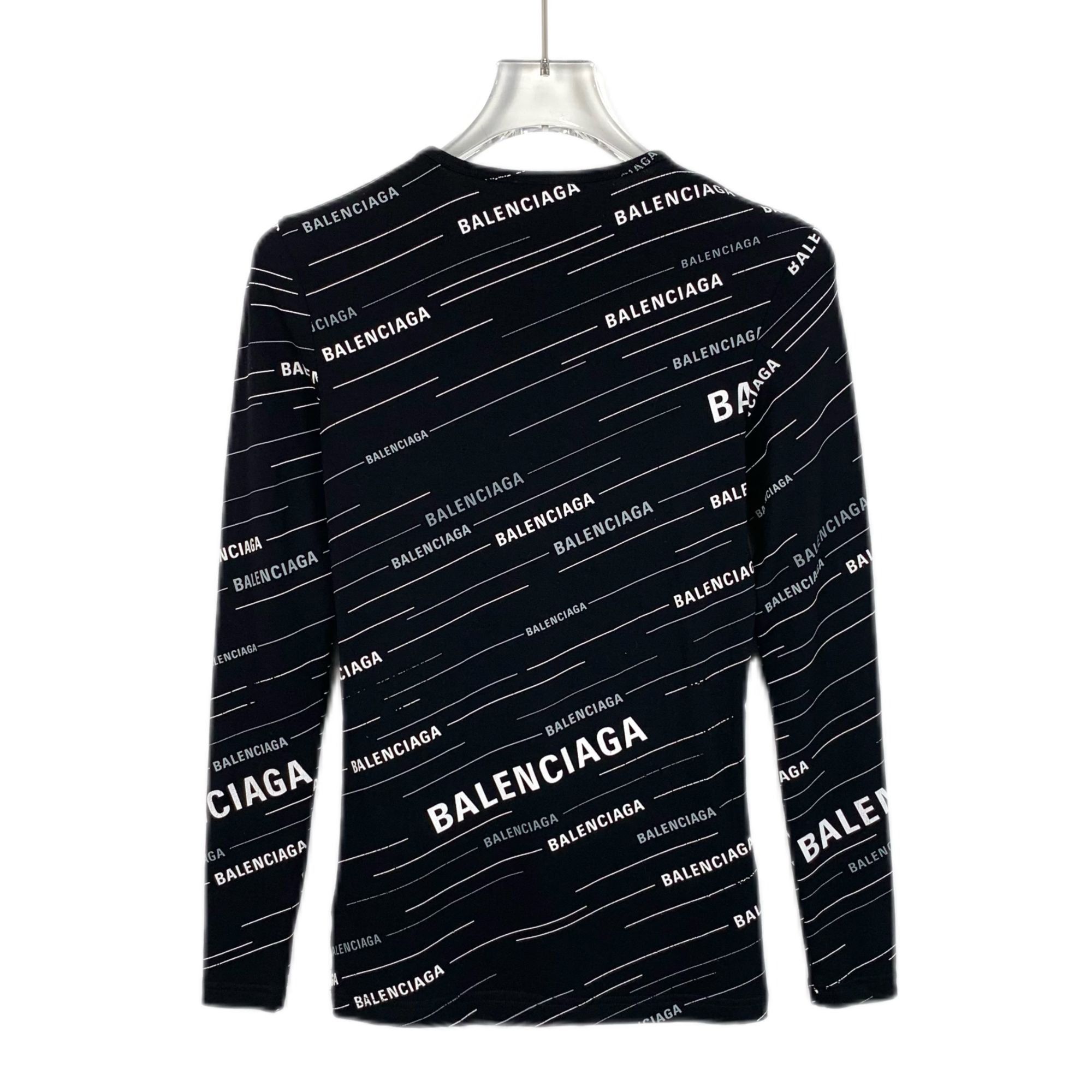 Balenciaga Balenciaga Black All-Over Logo Long-Sleeve Shirt XS Size XS / US 0-2 / IT 36-38 - 2 Thumbnail