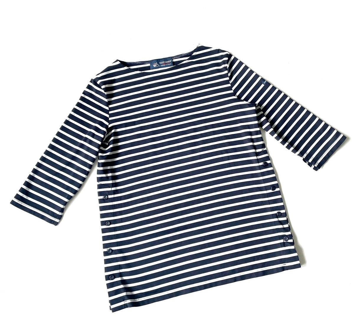 Designer × Saint James Saint James Women Blue & White Long Sleeve Size S France Size S / US 4 / IT 40 - 1 Thumbnail