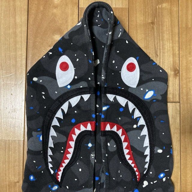 Bape BAPE Space camo shark hoodie varsity jacket a bathing ape Size US S / EU 44-46 / 1 - 4 Thumbnail