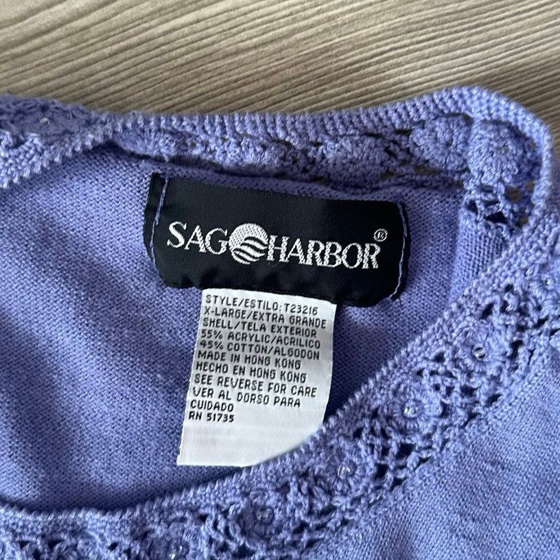 Other sag harbor purple knit short sleeve shirt Size XL / US 12-14 / IT 48-50 - 3 Thumbnail