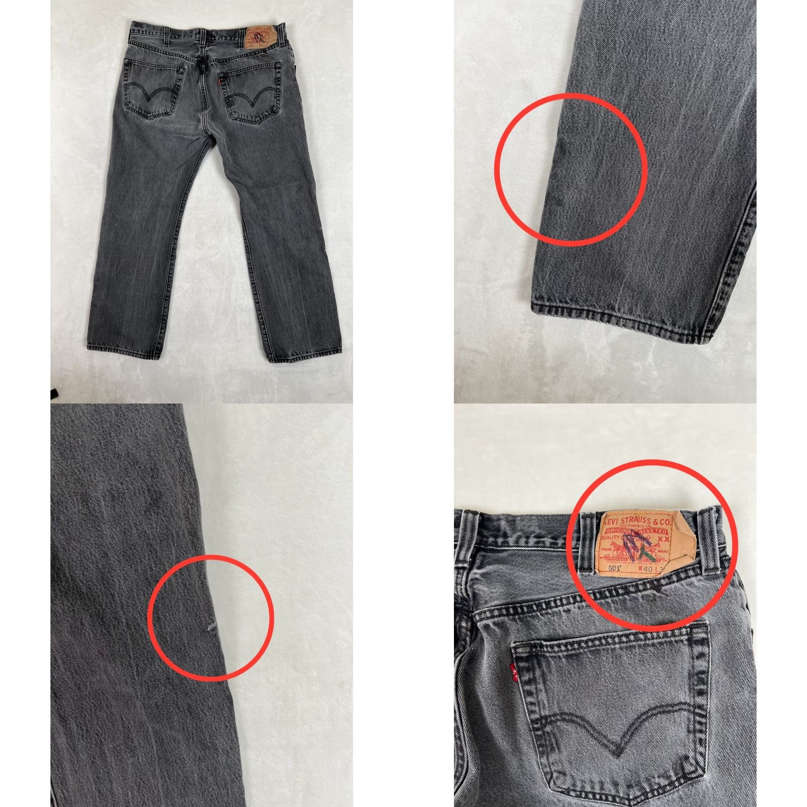 Levi's Levi’s 501 Jeans Size 38x30 Gray Vintage 90s Grunge Denim Straight Regular Men 5-Pocket Distressed USA Size US 38 / EU 54 - 8 Thumbnail