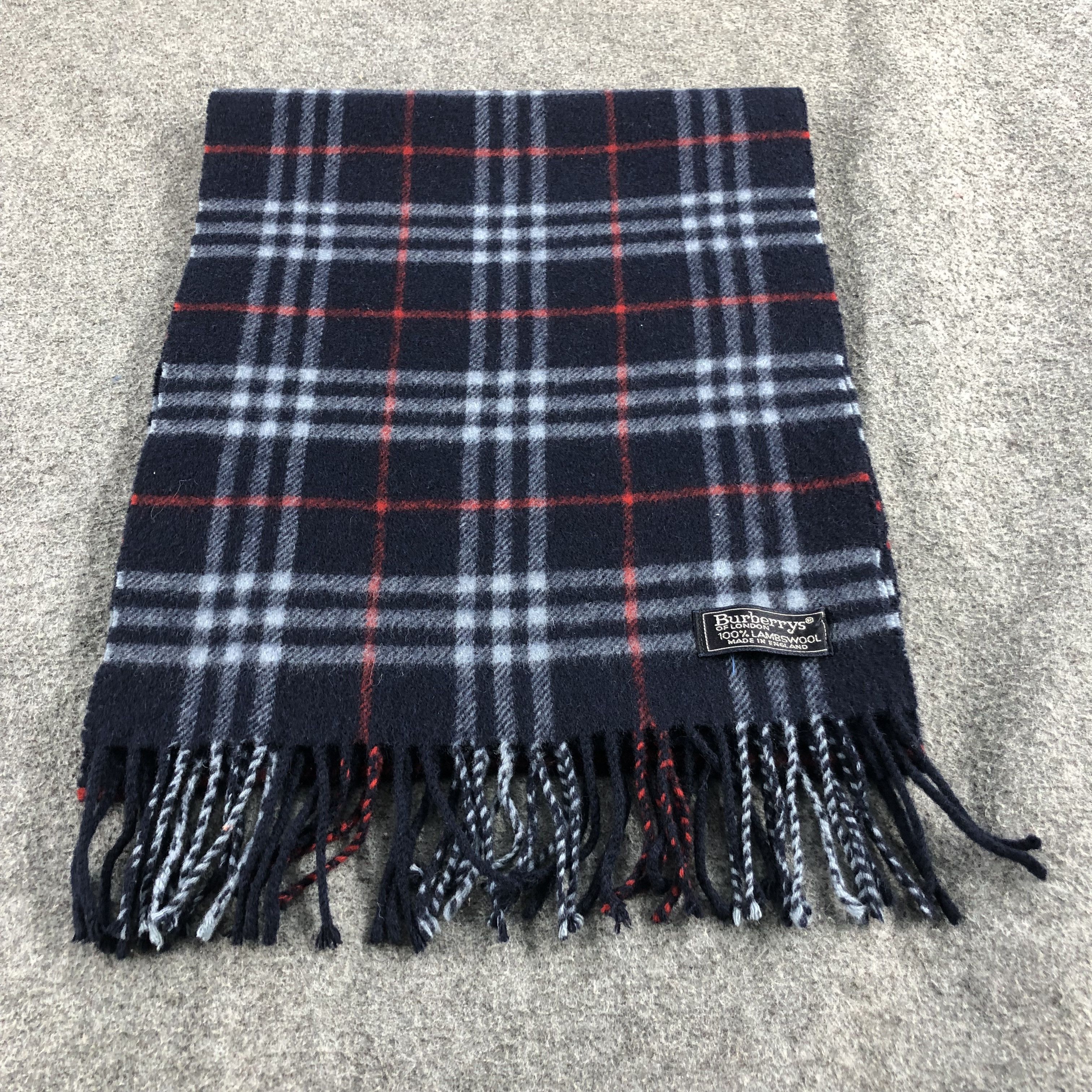 Burberry Burberrys Nova Check Blue Wool Scarf Muffler V848 Size ONE SIZE - 1 Thumbnail