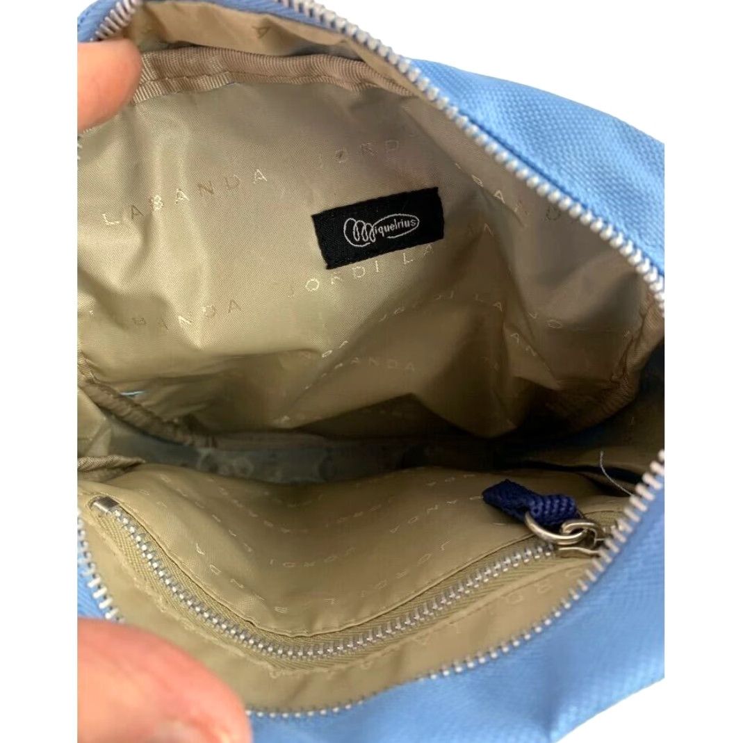 Vintage Jordi Labanda School Chic Blue Hipster Bag Miquelrius Pins Crossbody Canvas 7"l 8"h 2"d Adjustable to 22" Women Size ONE SIZE - 3 Thumbnail