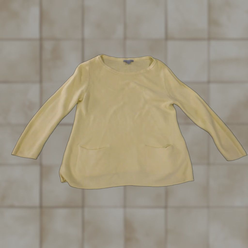Cos COS Sweater Women XS Yellow Pullover Knit Pockets Stretch Cotton Raglan Sleeve Round Neck Casual Modern -Mens? Size XS / US 0-2 / IT 36-38 - 1 Thumbnail