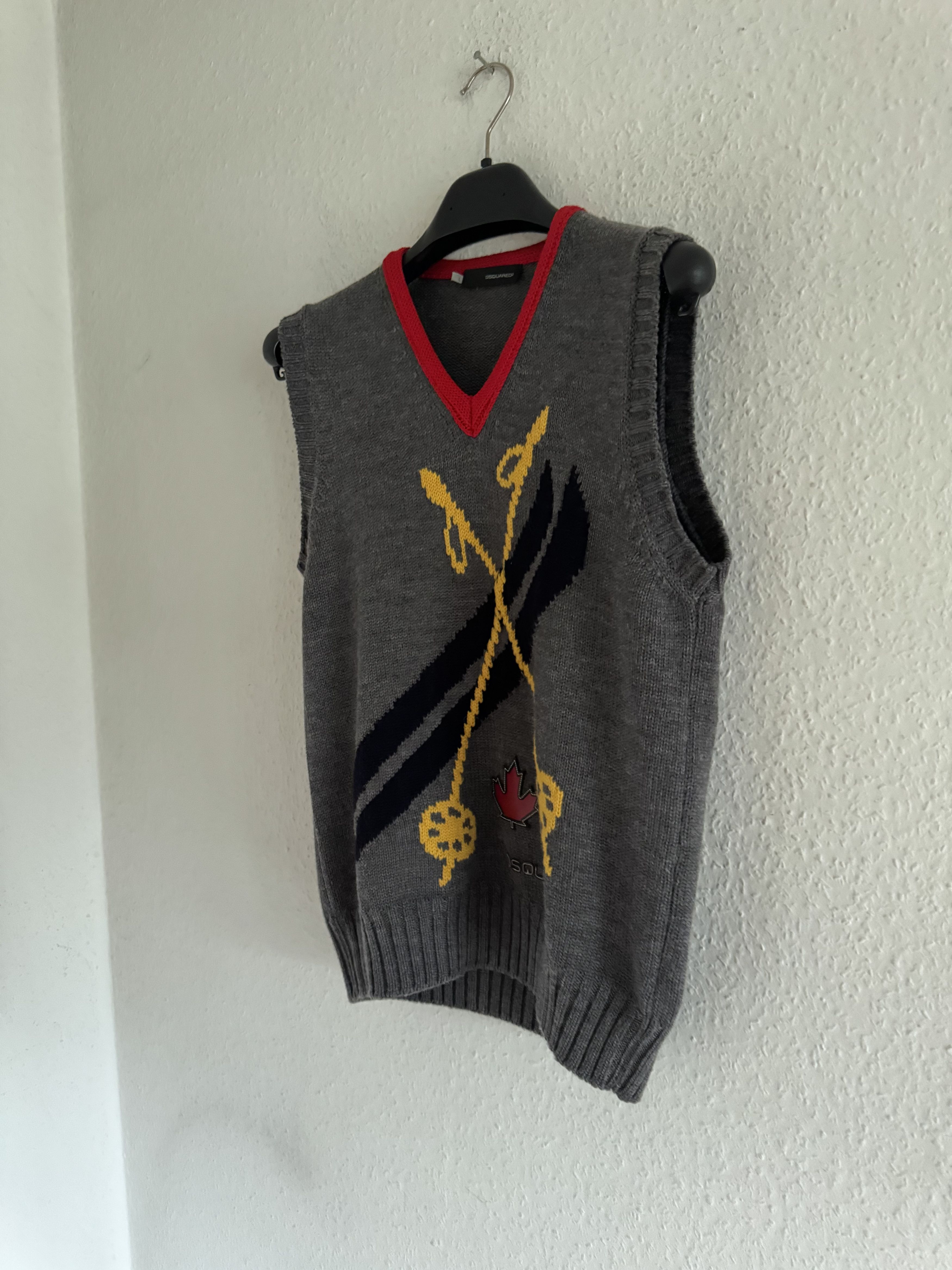 Dsquared2 FW08 Runway Ski Intarsia Wool Vest Size US L / EU 52-54 / 3 - 4 Thumbnail