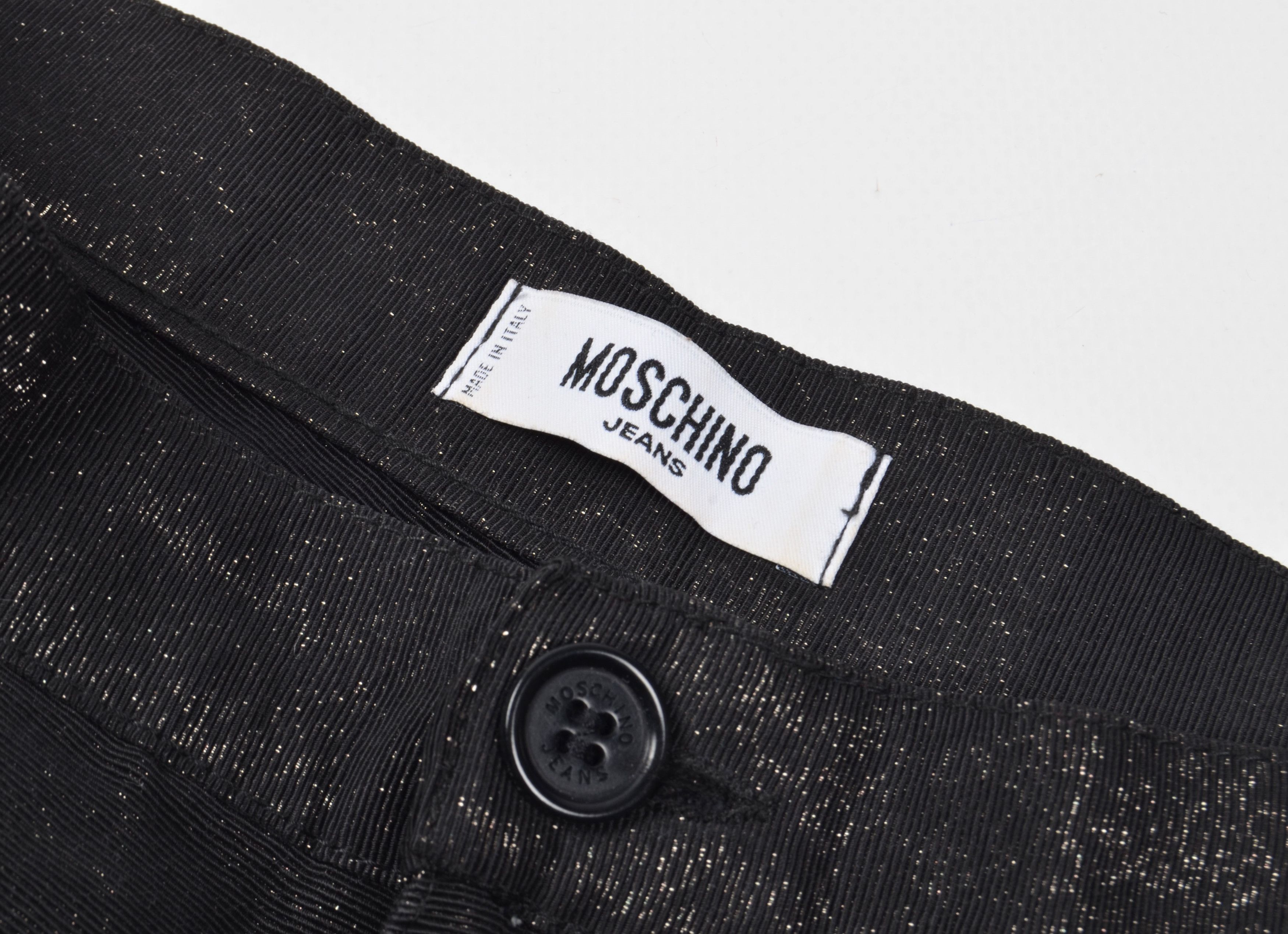 Moschino × Vintage Vintage Moschino Sparkle Black Straight Trousers Pants Size 28" / US 6 / IT 42 - 5 Thumbnail