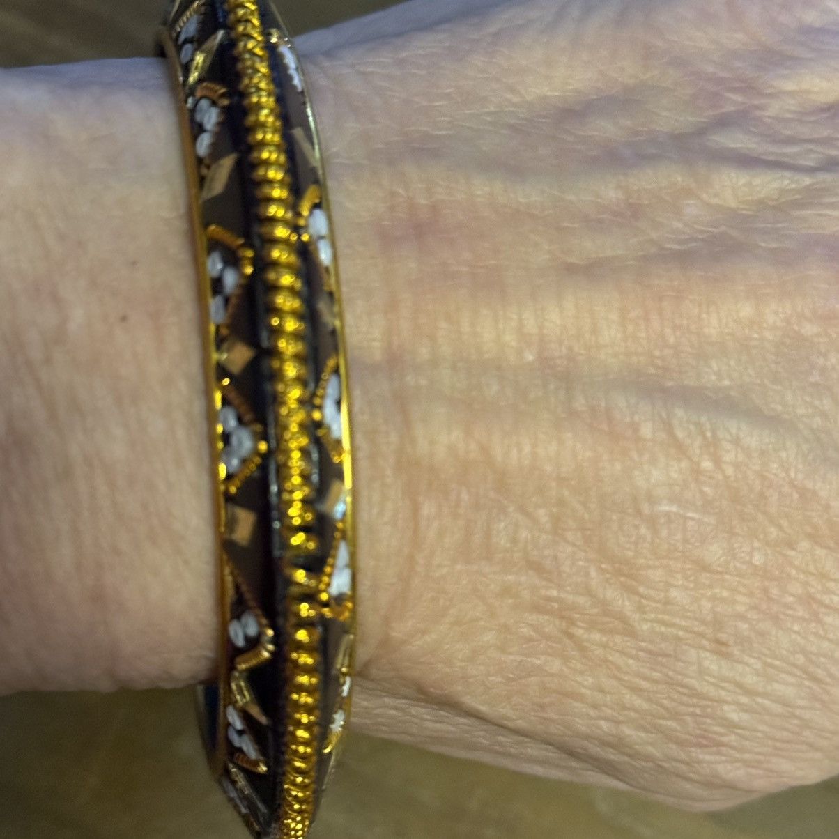 Vintage Vintage India beaded saucer bangle bracelet Size ONE SIZE - 3 Thumbnail