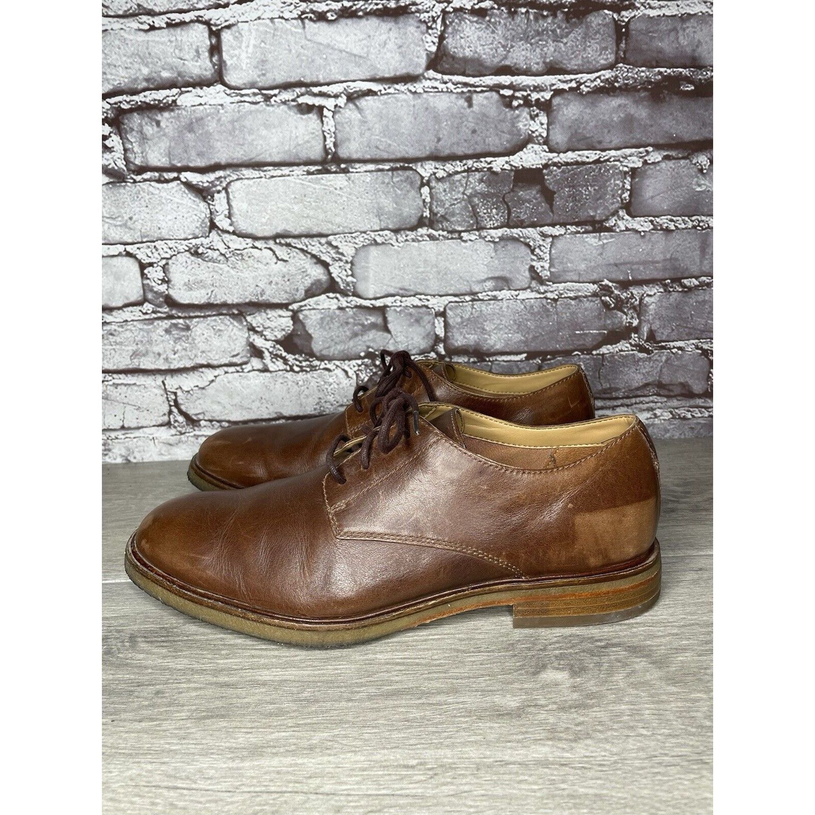 Clarks Clarks Brown Leather Oxfords Lace Up Gum Soles Shoes Men Sz Size US 9.5 / EU 42-43 - 3 Thumbnail