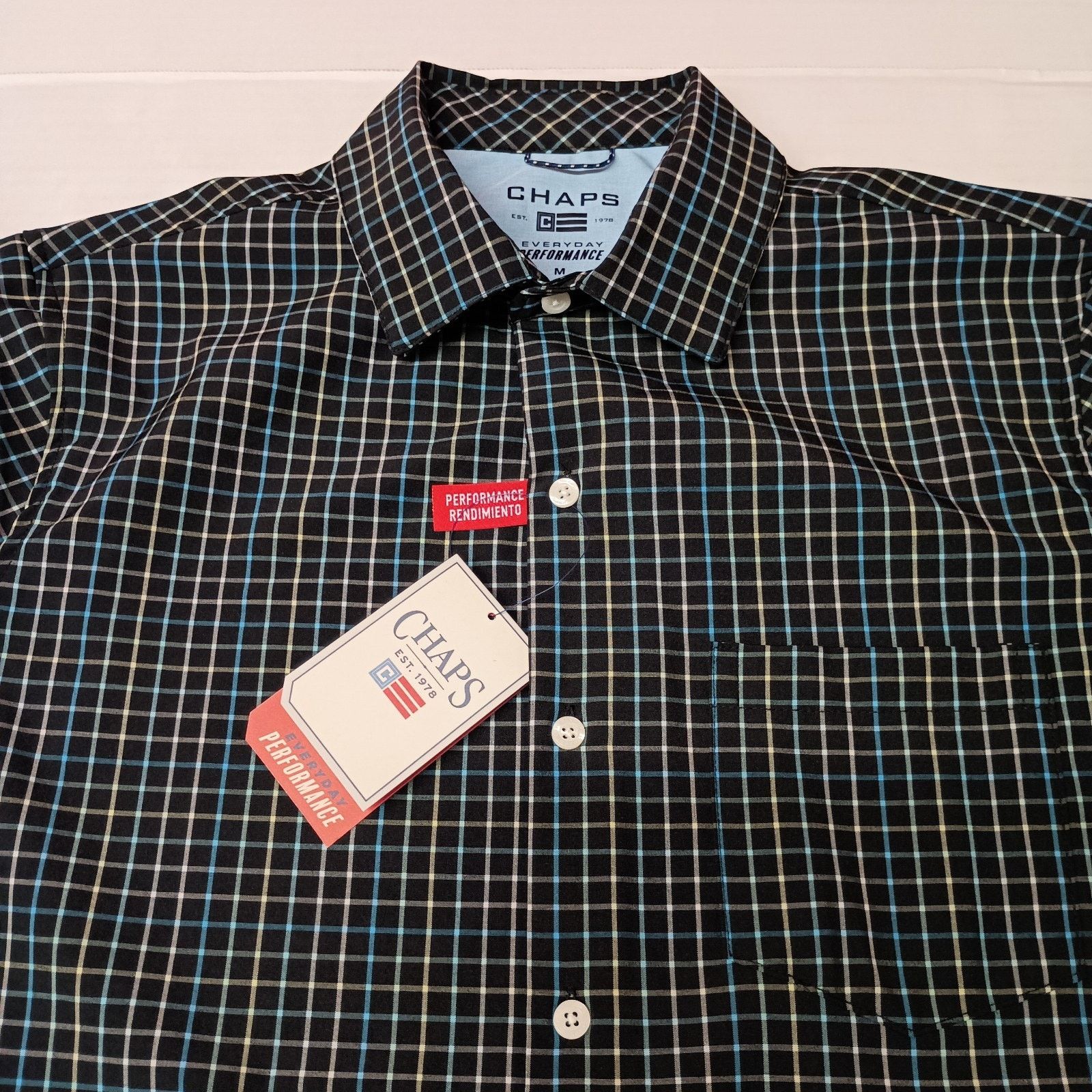 Chaps Chaps Woven Shirt Men's Size M Jet Black Stretch UPF 50 Size US M / EU 48-50 / 2 - 2 Thumbnail