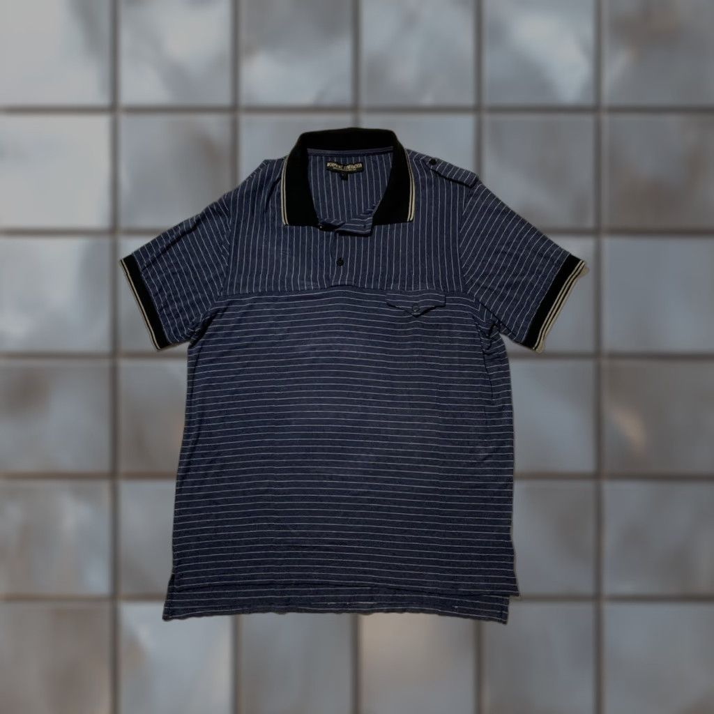 Vintage VINTAGE Morphine Generation Polo Shirt Stripe Blue White S/S Pocket Rayon L Men Size US L / EU 52-54 / 3 - 1 Thumbnail