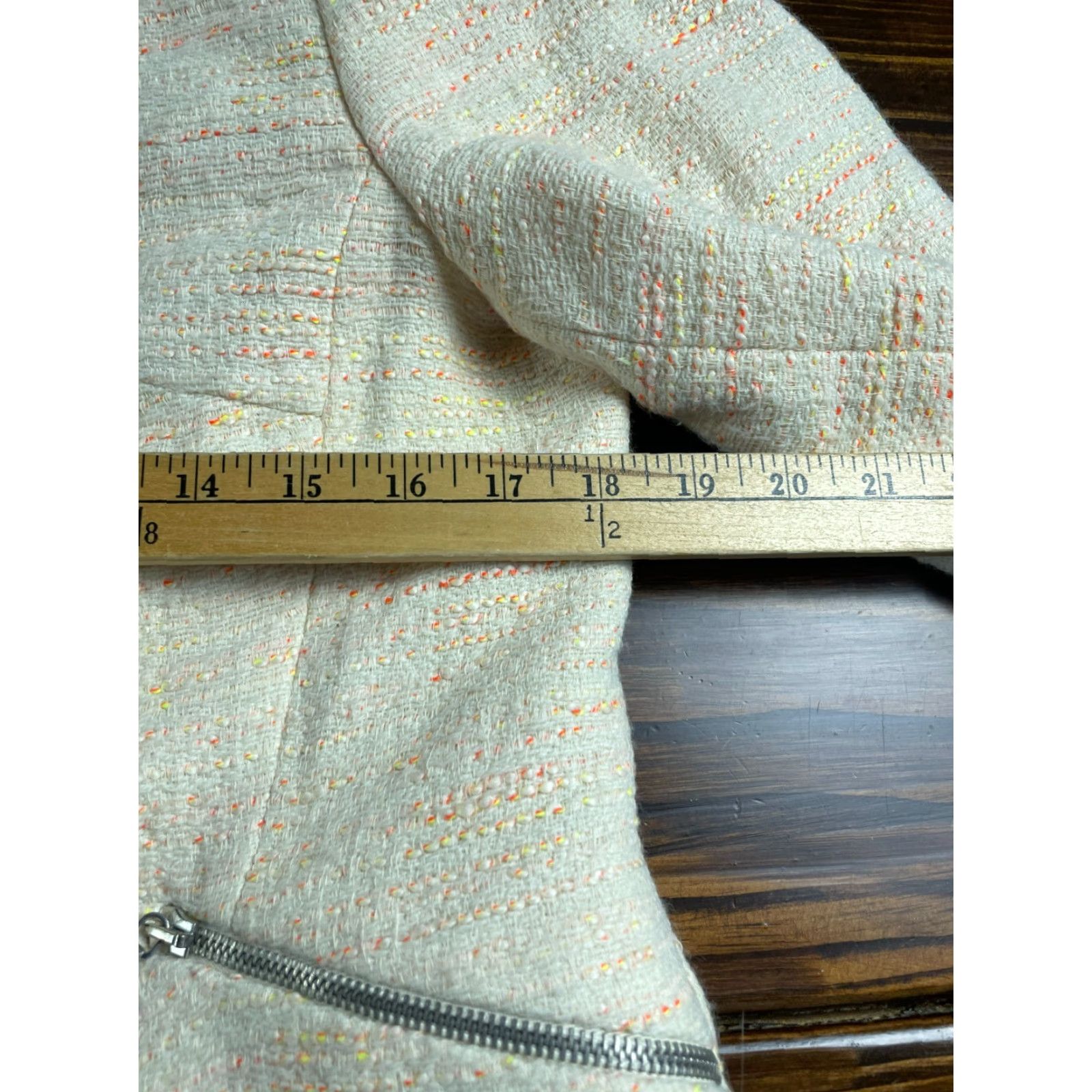 Zara Zara Jacket Women's Size L Casual Travel Cotton Blend Zip Asymmetrical Neck Yellow Cream Neon Orange Yellow Regular Long Sleeve Jacket Size L / US 10 / IT 46 - 7 Thumbnail