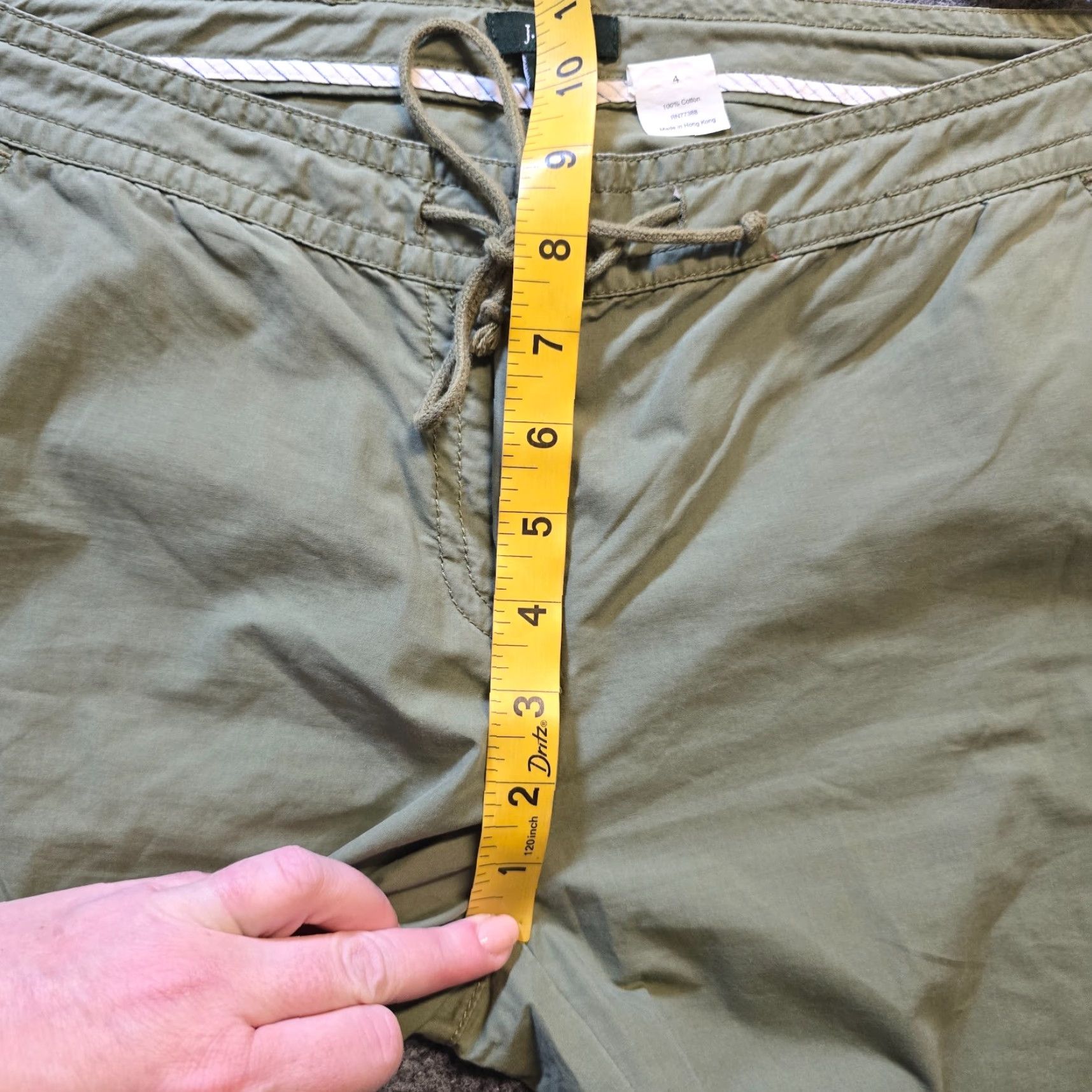 J.Crew J.CREW Pants Womens Size 4 Green Wide-Leg Cropped Drawstring Casual Y2K Size 27" / US 4 / IT 40 - 6 Thumbnail