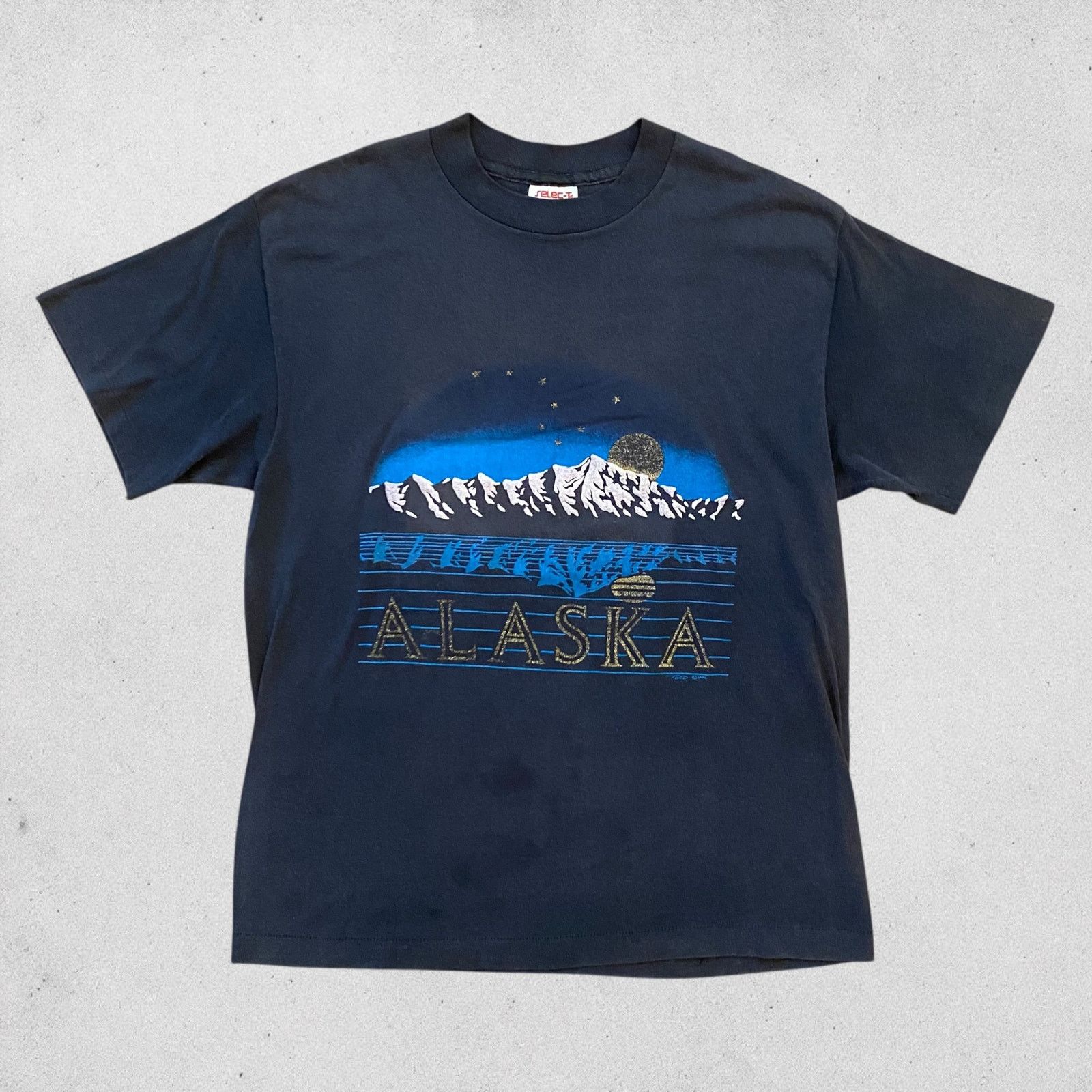 Vintage Vintage 80s Alaska Mountains Denali Moon Art T-Shirt Size US L / EU 52-54 / 3 - 1 Thumbnail