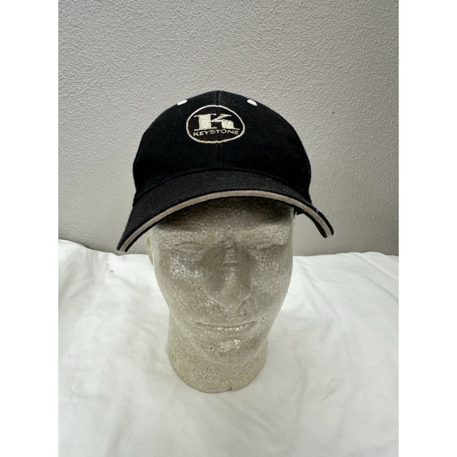 Vintage Otto Headwear Baseball Hat Keystone Black Tan Logo Adjustable Mens One Size Black Size ONE SIZE - 2 Thumbnail
