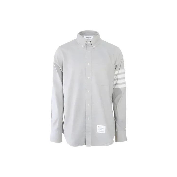 Thom Browne Thom Browne Classic Grey Long Sleeve Button-Up Shirt 0079 Size US M / EU 48-50 / 2 - 1 Thumbnail