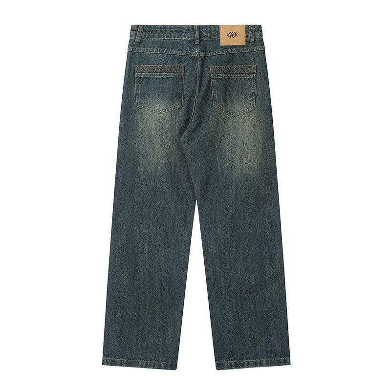Jean American street men's blue loose casual straight leg jeans Size US 32 / EU 48 - 2 Thumbnail