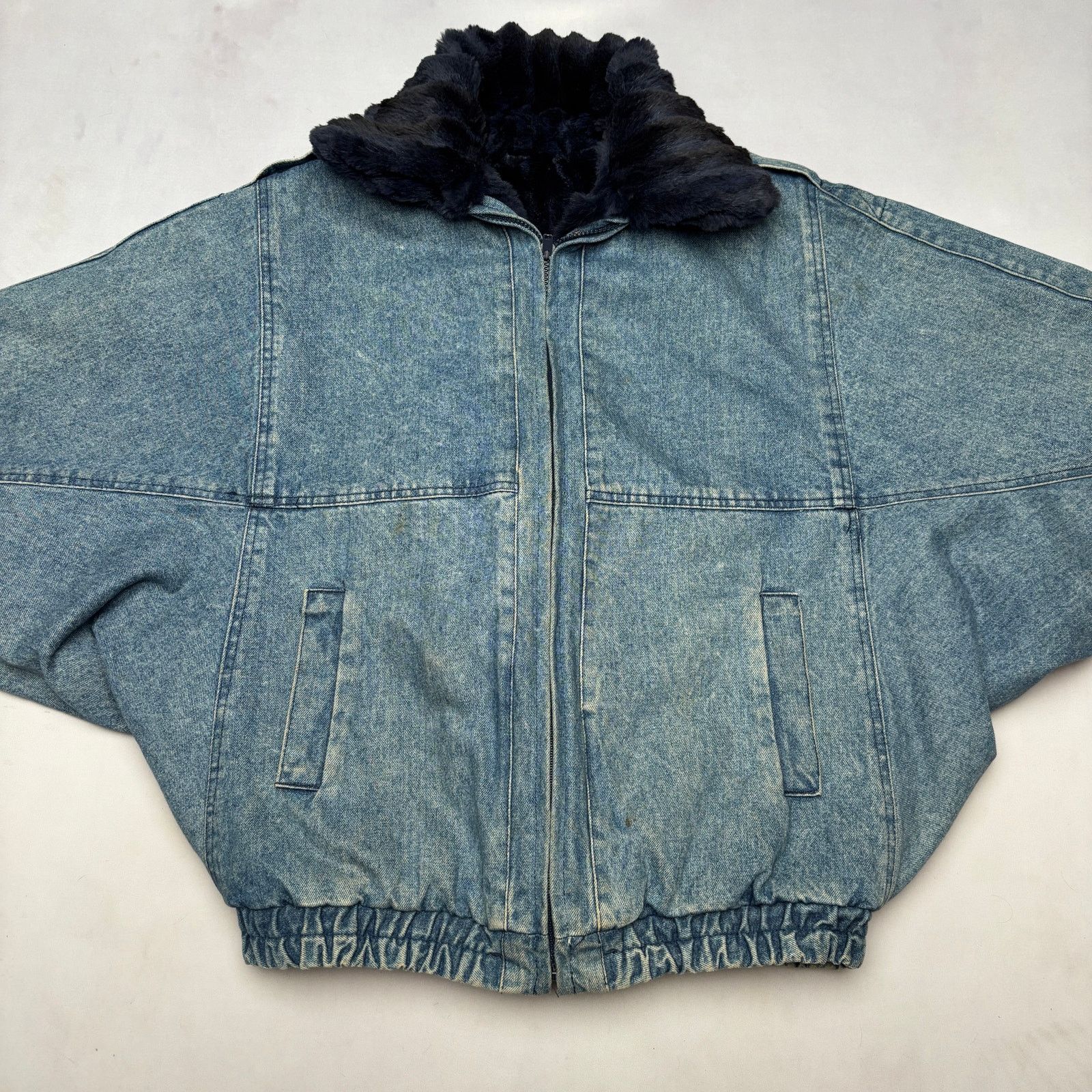 Vintage Vintage Reversible Rabbit Fur Denim Jacket Batwing Womens M Size M / US 6-8 / IT 42-44 - 6 Thumbnail