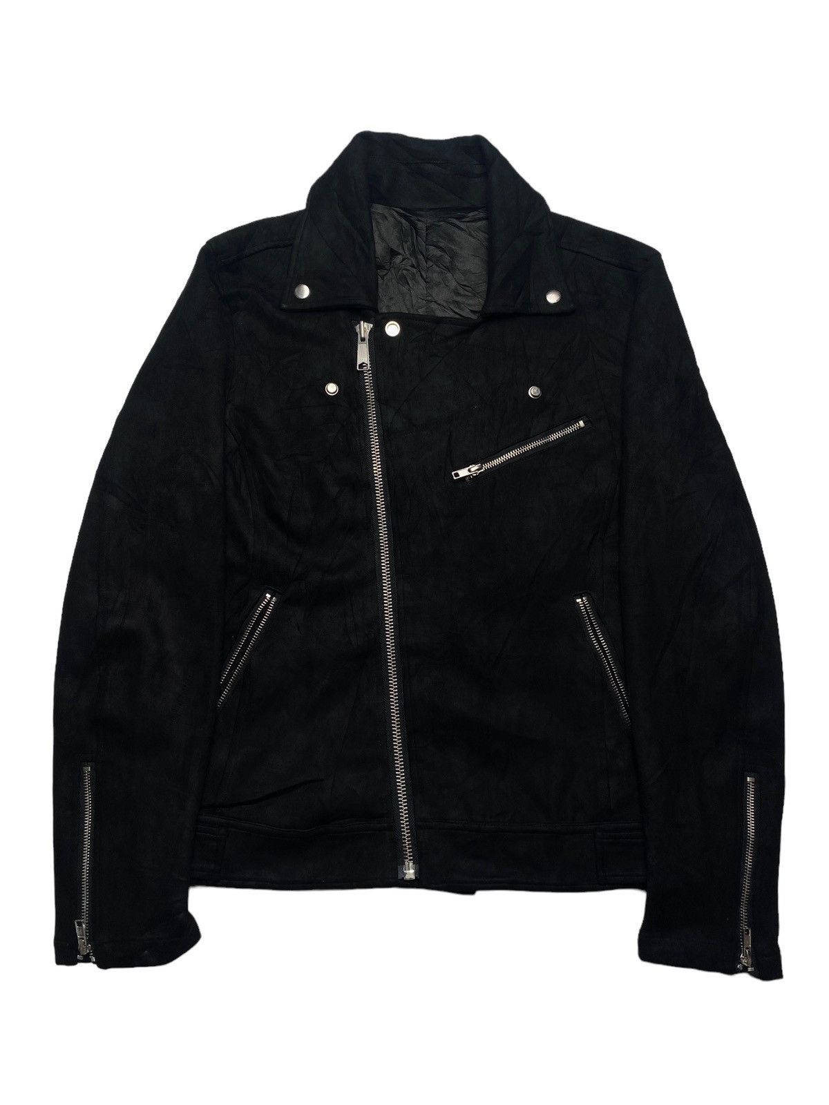 image of 14Th Addiction x Kmrii 2000S Semantic Design - Scuba Biker Jacket in Black, Men's (Size Medium)