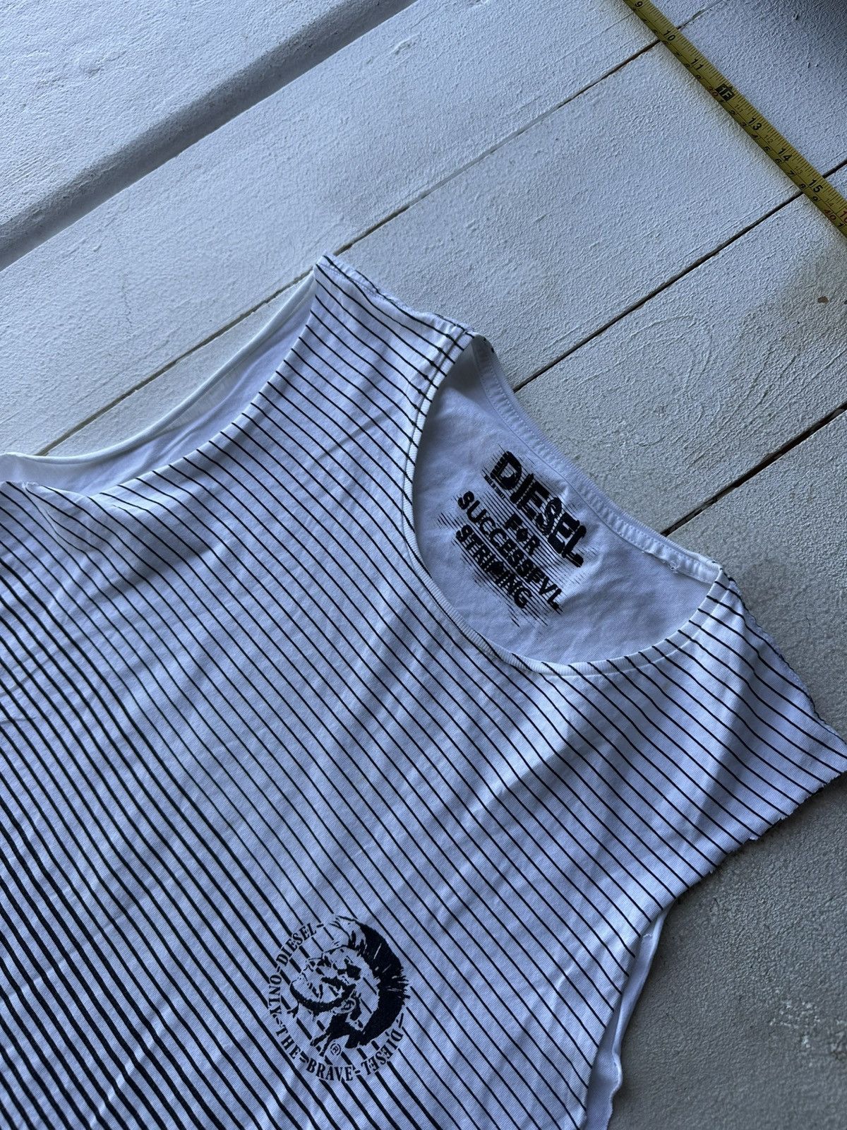 Diesel CRAZY🚨 DIESEL AVANT GARDE Y2K POCKET TANK TOP MEN B&W Size US M / EU 48-50 / 2 - 2 Thumbnail