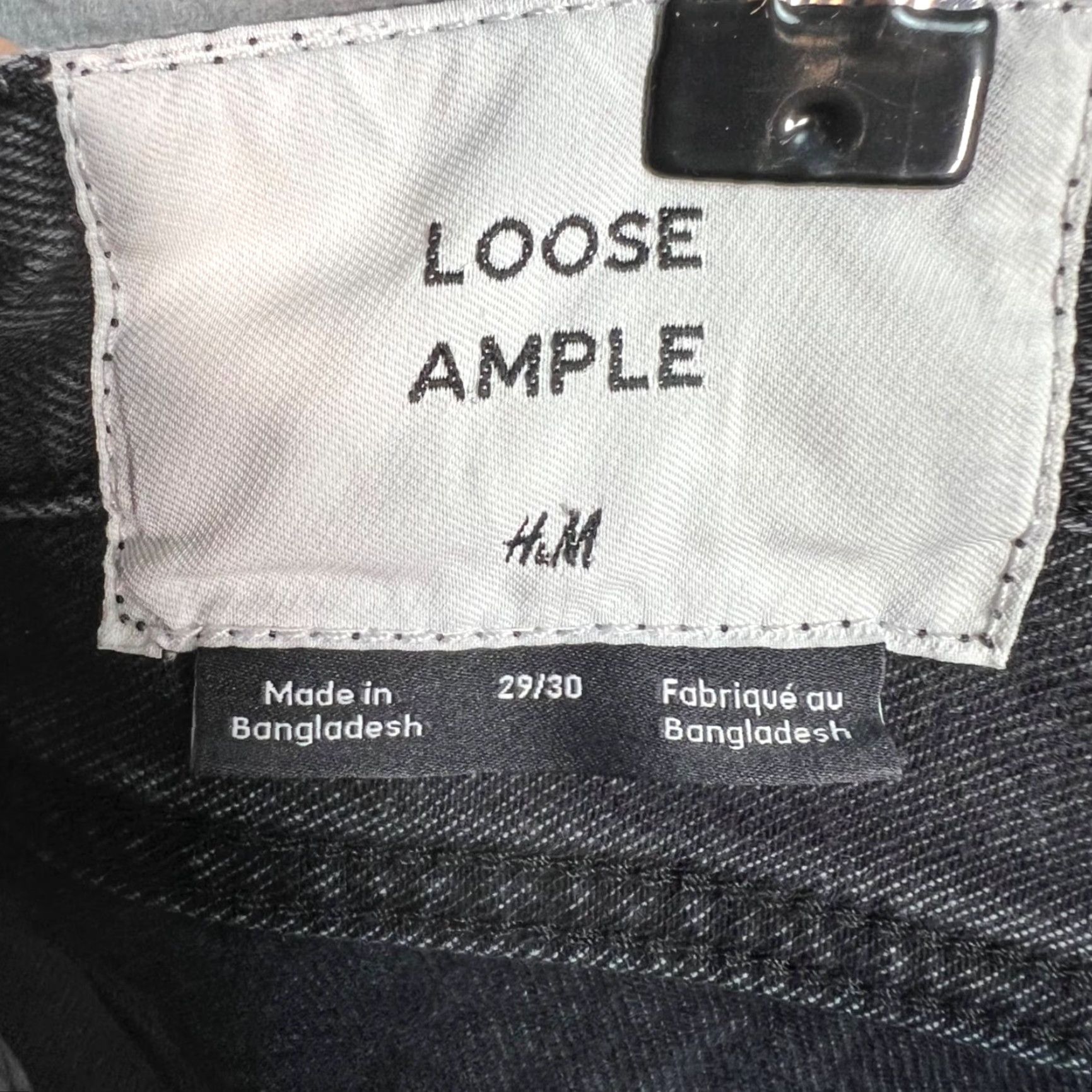 H&M H&M Womens Jeans 29 x 25 Black Denim 5-Pocket High-Waisted Wide-Leg Cotton Blend Denim Shirt? Size 29" - 3 Thumbnail