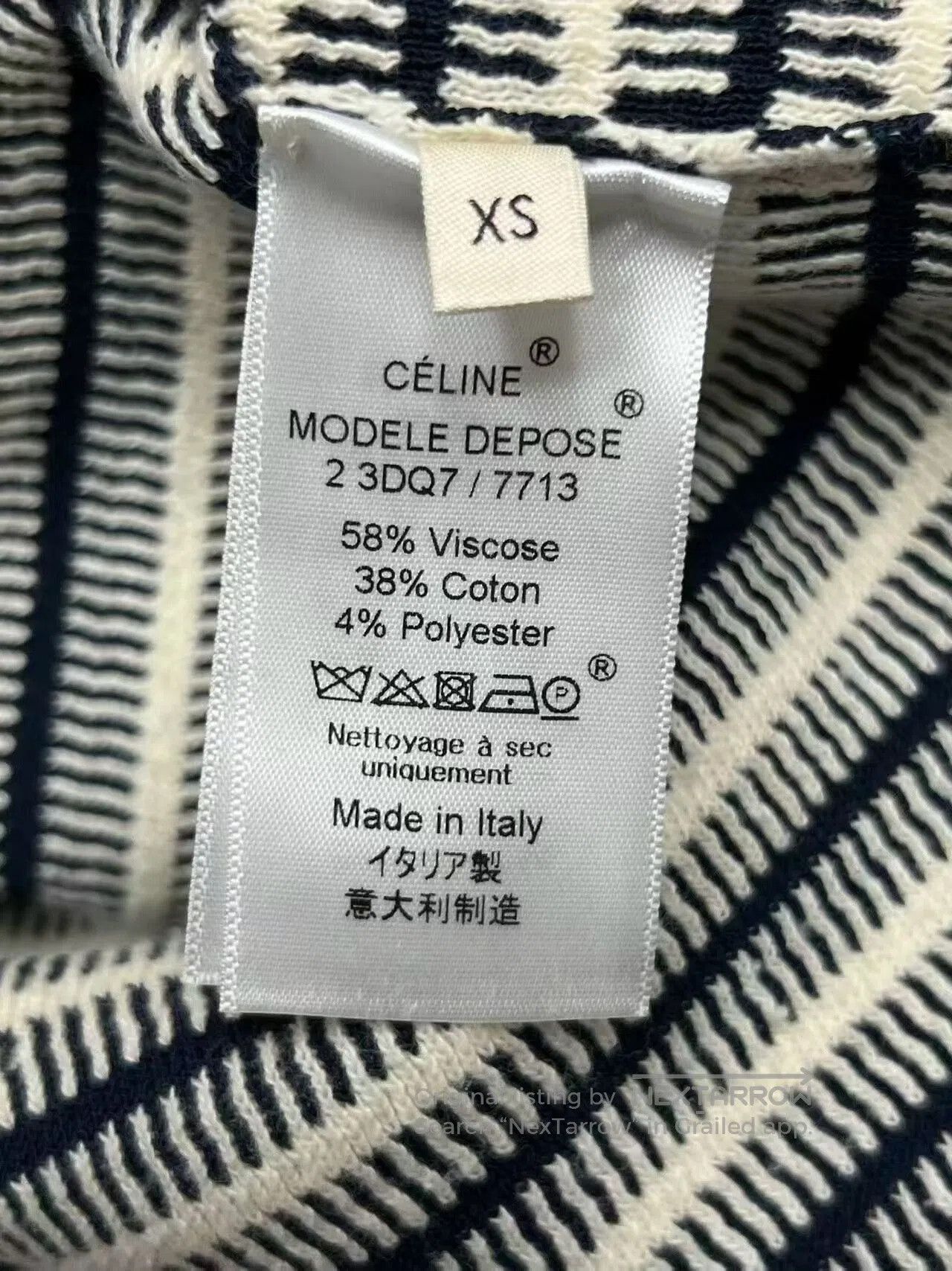 Celine Celine Striped Long Sleeve Knit Top. Size XS / US 0-2 / IT 36-38 - 4 Thumbnail