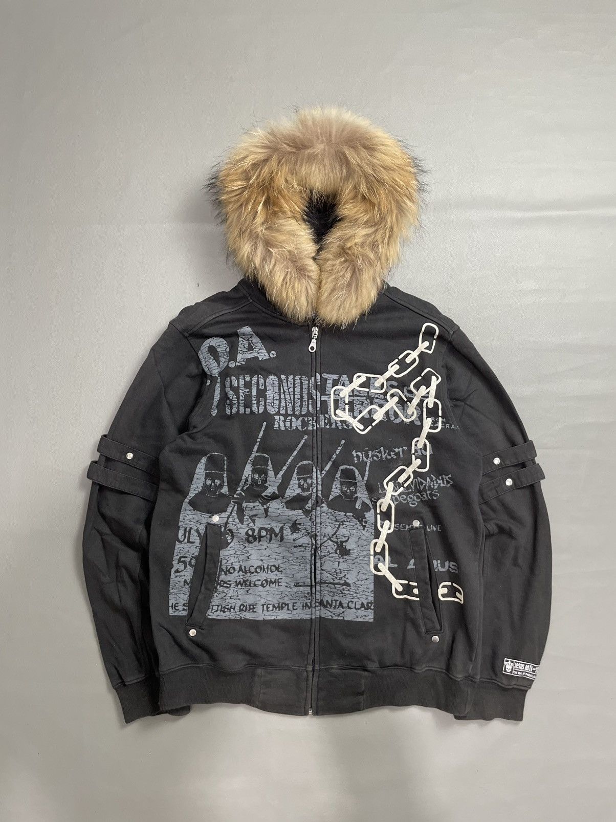 Japanese Brand Center Clease Punk zip Fur Hoodie Size US M / EU 48-50 / 2 - 1 Thumbnail