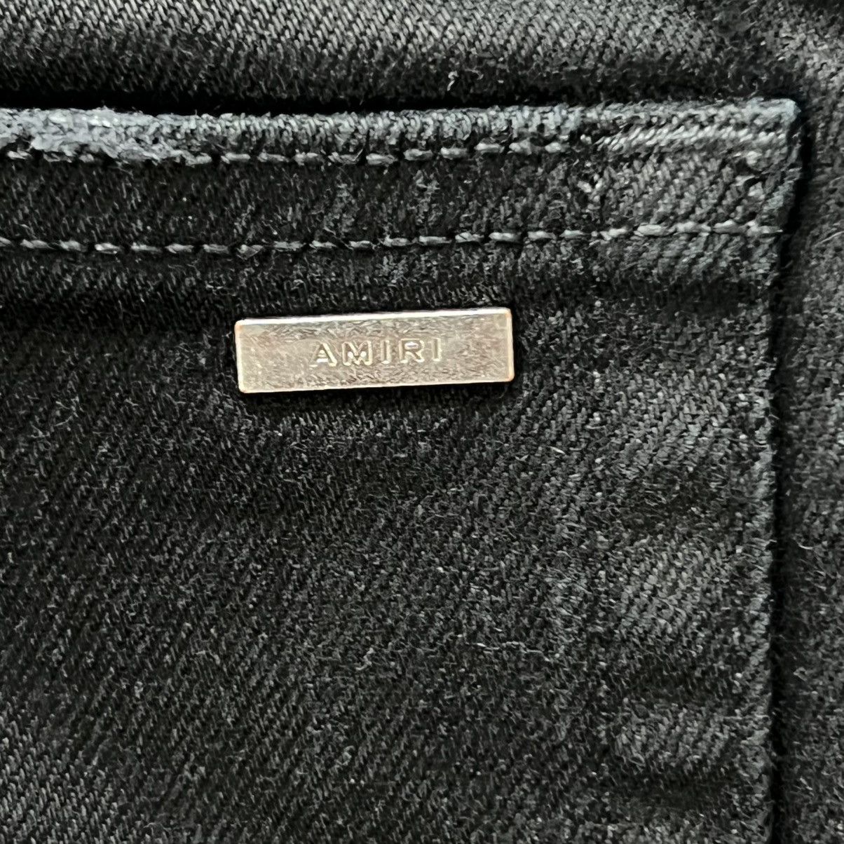 Amiri Amiri Track Skinny Fit Distressed Stretch Aged Black Denim Size US 29 - 13 Thumbnail