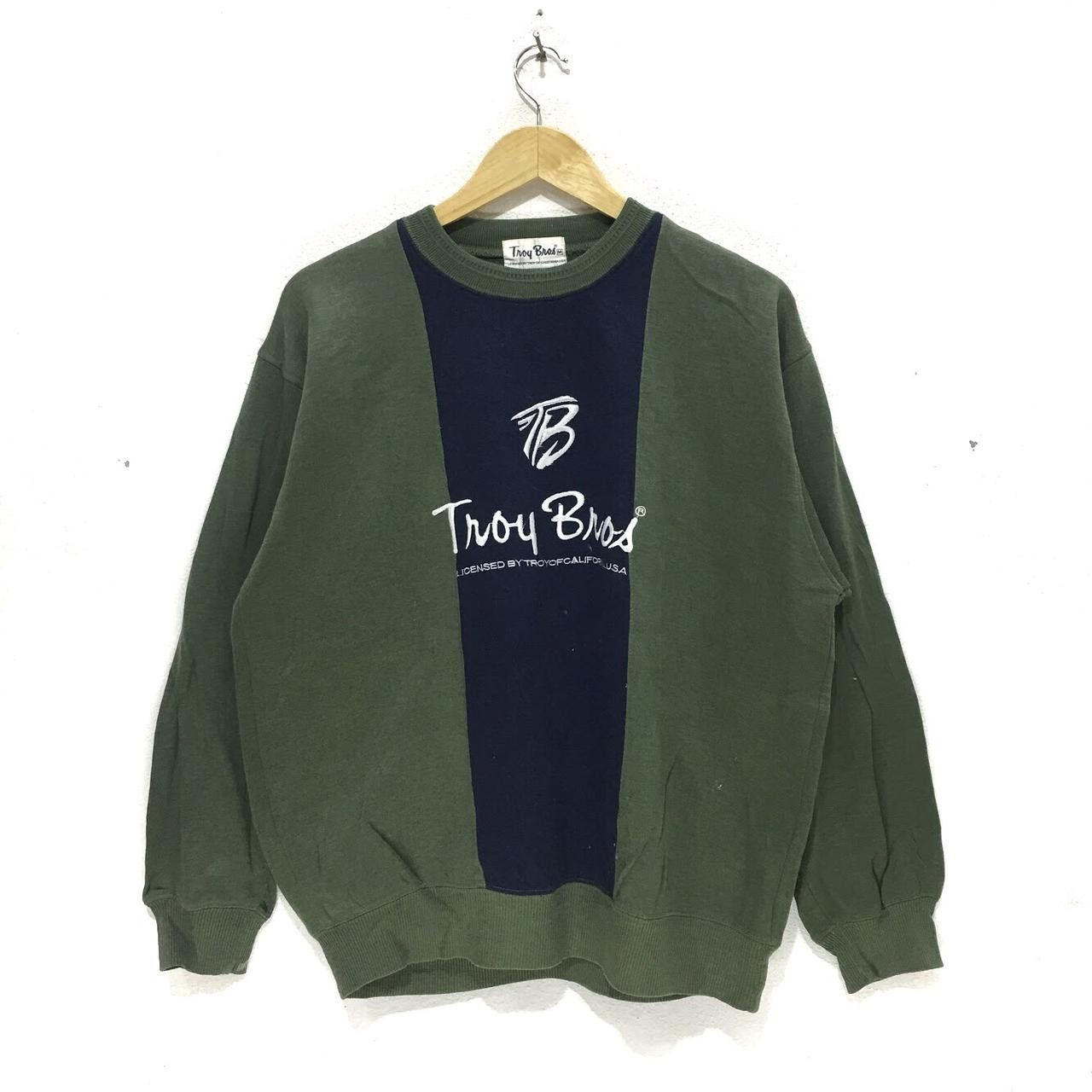 Vintage Vintage TROY BROS Of California Striped Green Crewneck Size M / US 6-8 / IT 42-44 - 1 Thumbnail