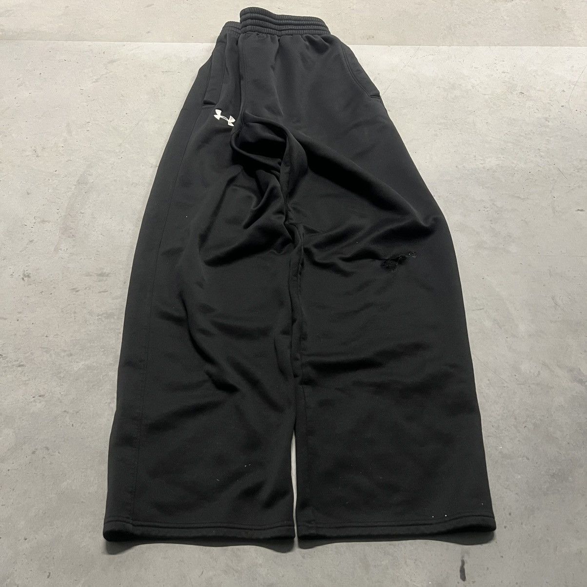 Under Armour × Vintage Crazy Vintage Y2K Baggy Black under armour Sweatpants w/ rip Size US 32 / EU 48 - 2 Thumbnail