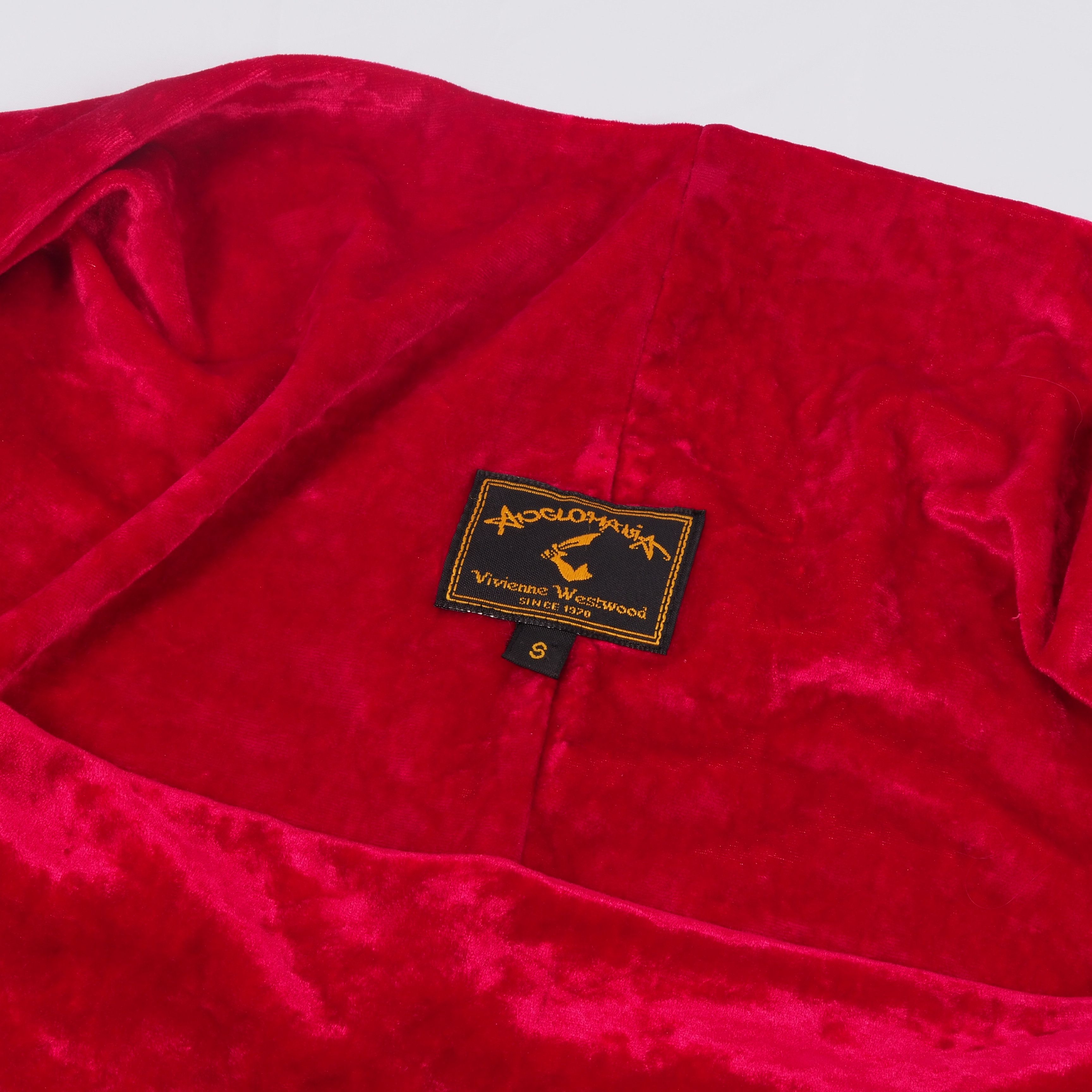 Vivienne Westwood Vivienne Westwood Anglomania Vintage Red Velvet Long Dress Size S / US 4 / IT 40 - 4 Thumbnail