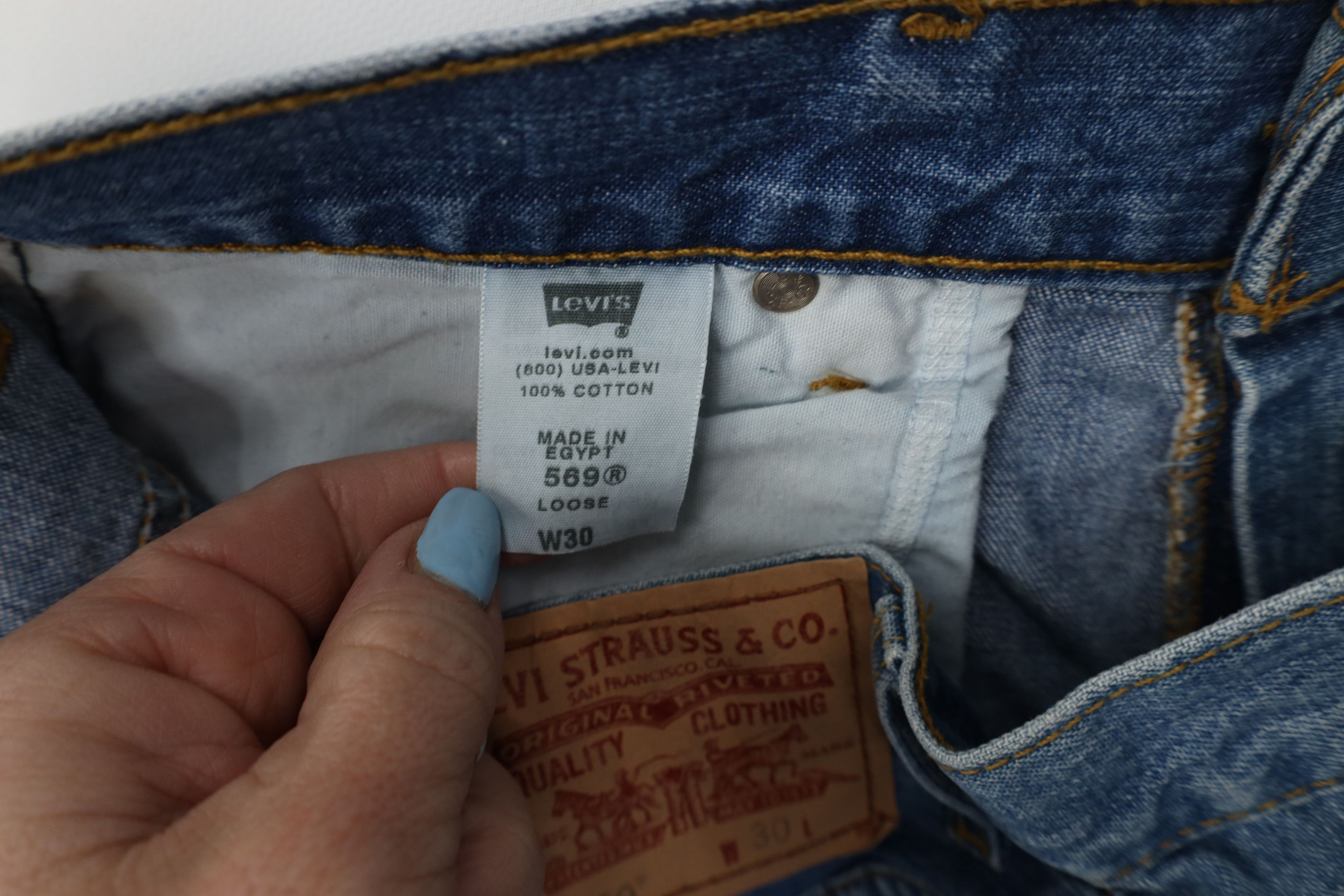 Levi's Vintage Y2K Levis 569 Fit Denim Jeans Shorts Jorts Blue Size US 30 / EU 46 - 8 Thumbnail