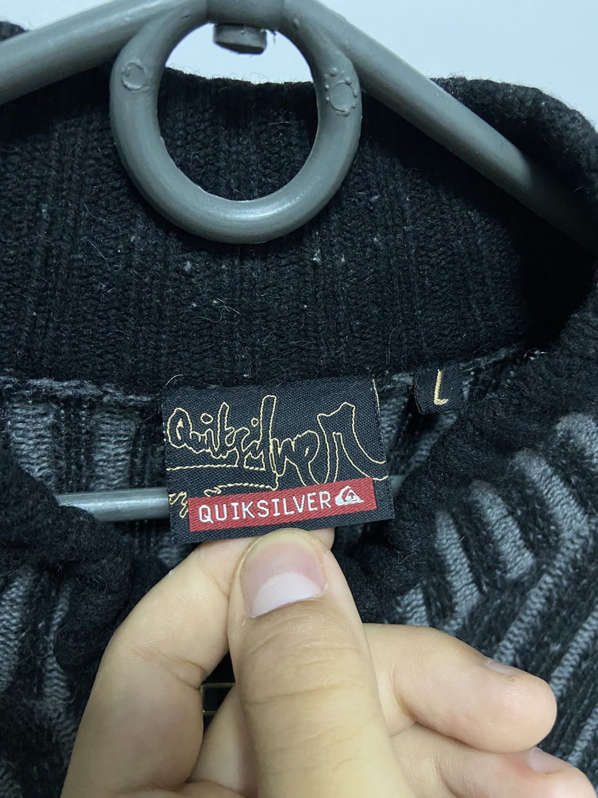 Quiksilver × Vintage Quiksilver Vintage small Logo Sweater Zip Knitted Y2K Size US L / EU 52-54 / 3 - 6 Thumbnail