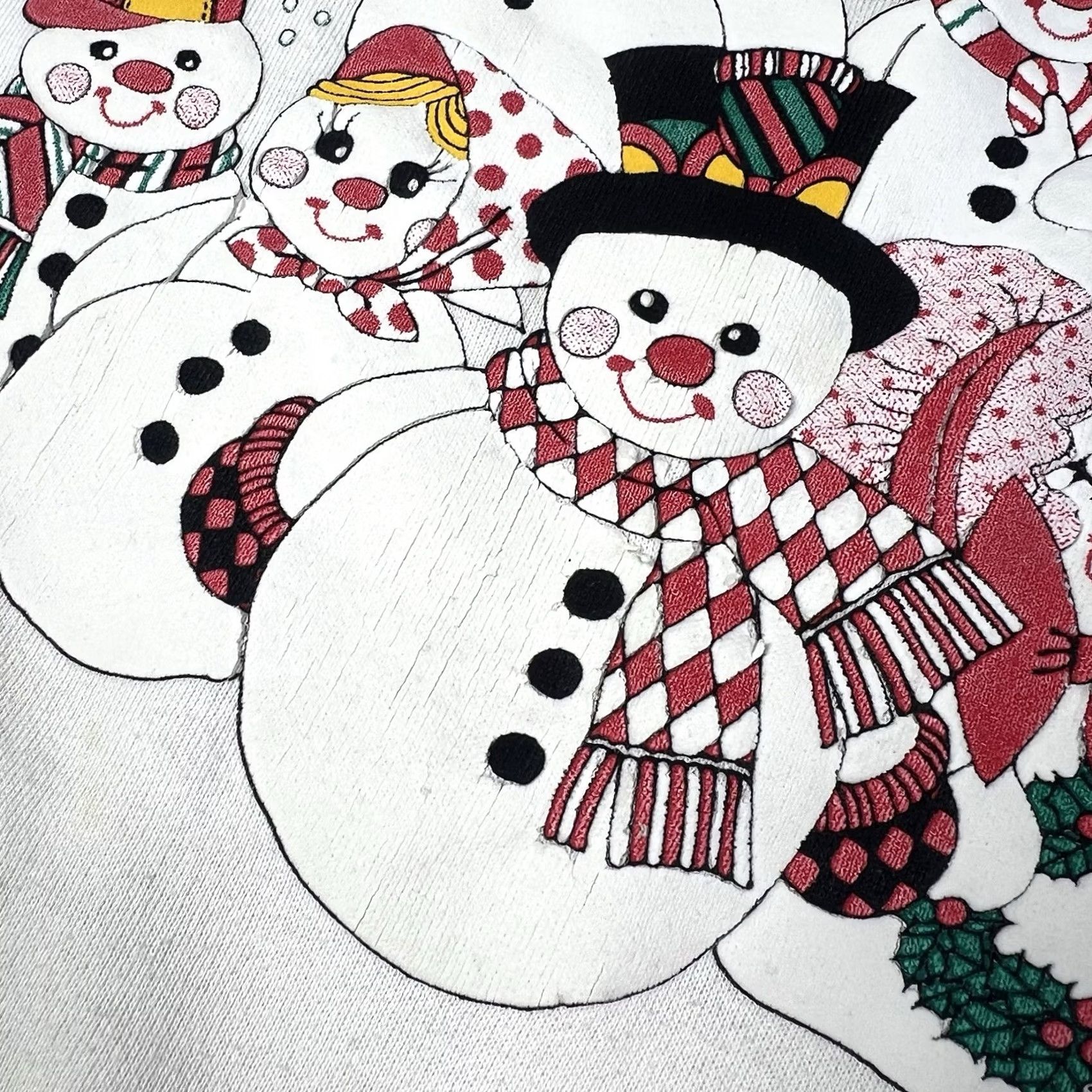 Delta VINTAGE Christmas Puff Print Graphic Crewneck Sweatshirt L Adults White Delta, 90s, Made In USA Size US L / EU 52-54 / 3 - 5 Thumbnail